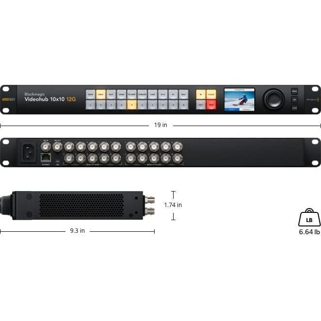 Router de Video Blackmagic Design Videohub 12G 10x10 SDI
