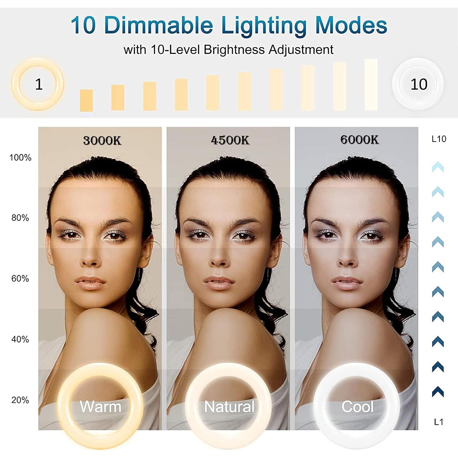 Anillo de Luz LED AMENKER 16 cm con Soporte y Clip USB