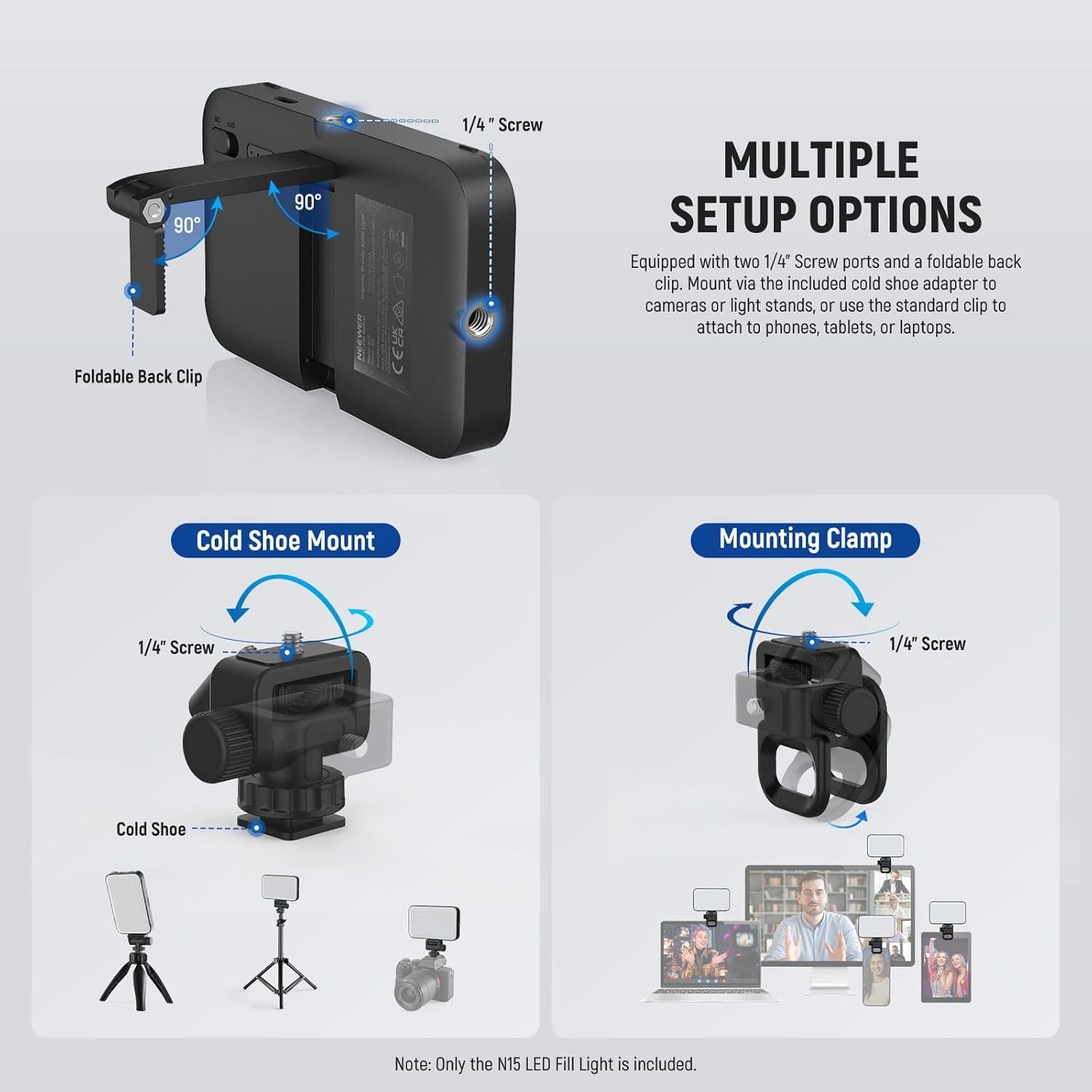 Luz LED Selfie NEEWER N15 Recargable 2500-9000K para iPhone