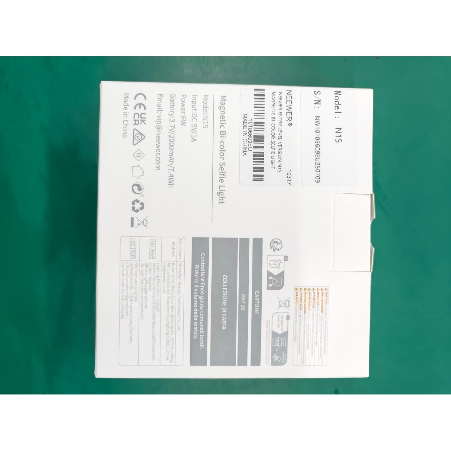 Luz LED Selfie NEEWER N15 Recargable 2500-9000K para iPhone