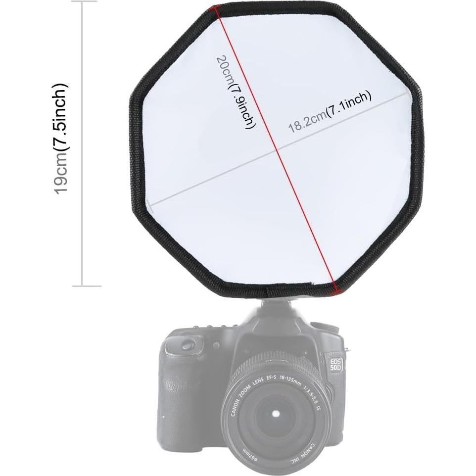 Difusor de Luz de Flash TzezFoz Softbox 20cm para Cámara