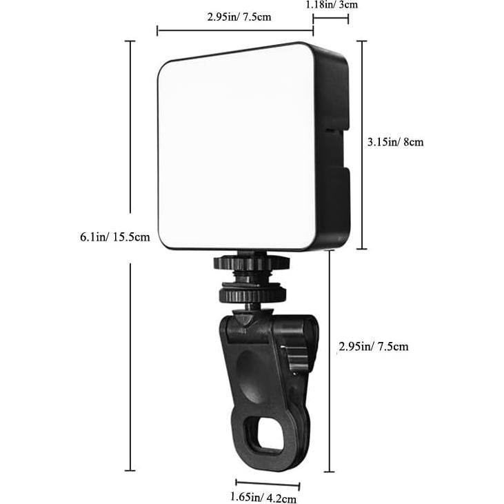 Luz Selfie LED Regulable HuaerHui con Clip para Cámara y Teléfono