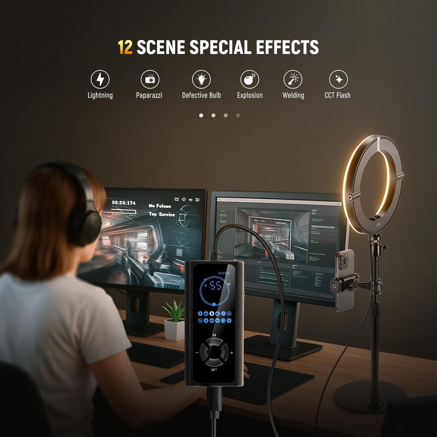 Luz de Anillo LED NEEWER 20W Bi Color 2900K-7000K con Soporte