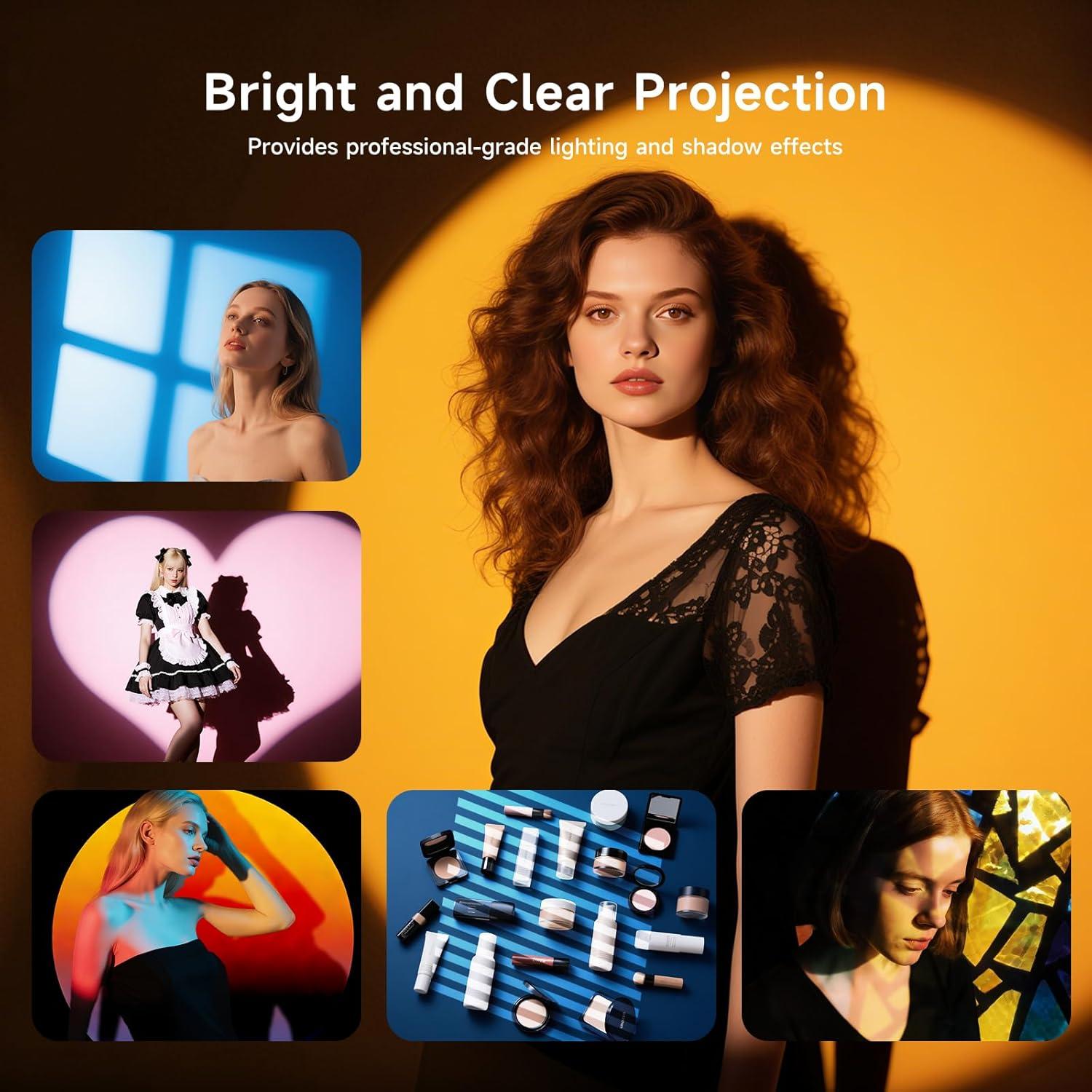 Kit de Fotografía Snoot Óptico Bussi con 35 Gobos y Soporte