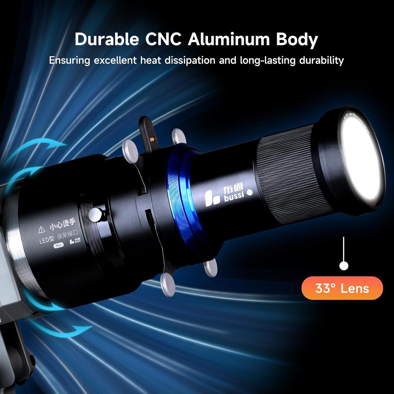 Kit de Fotografía Snoot Óptico Bussi con 35 Gobos y Soporte