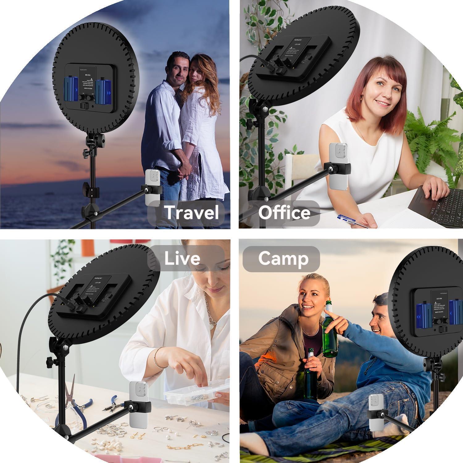 Anillo de Luz 55W 6500K con Soporte Trípode y Control Remoto