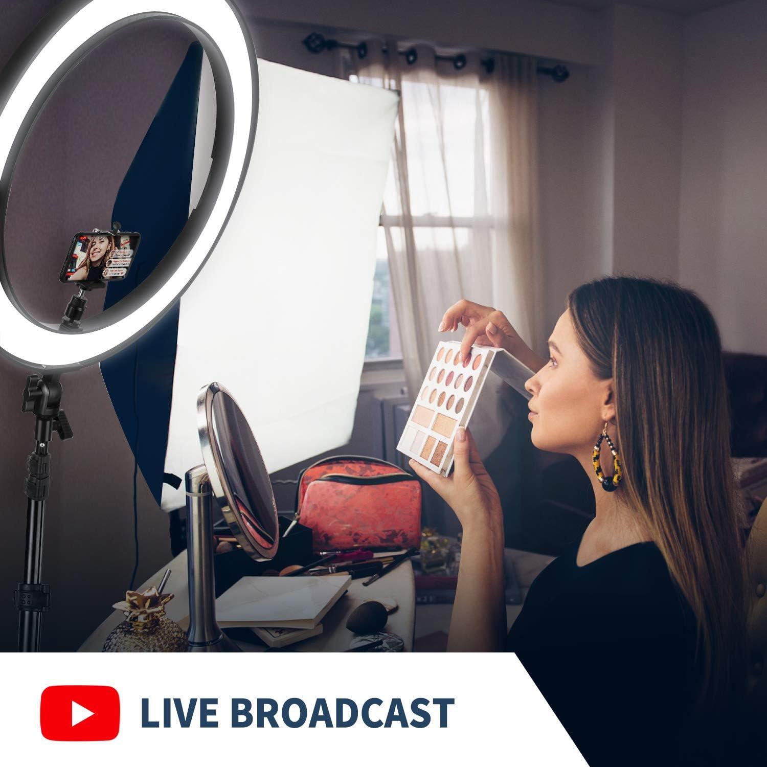 Kit de Luz de Anillo LED Neewer 50.8 cm con Soporte y Accesorios