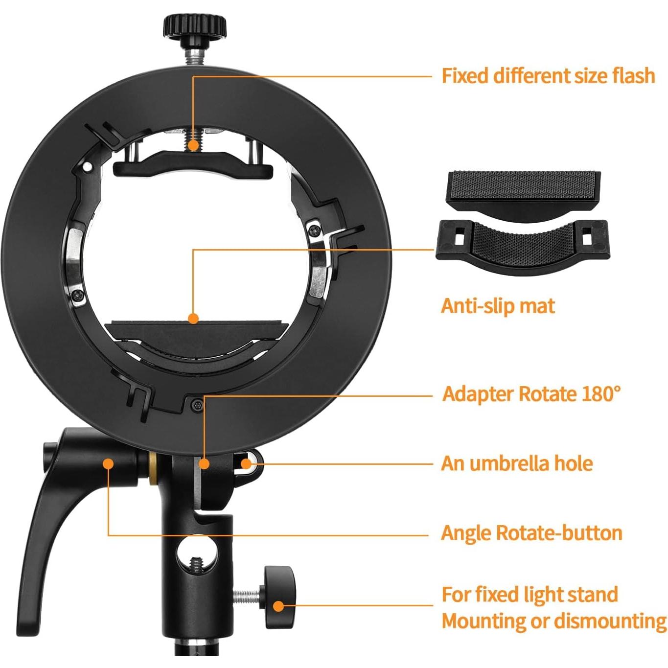 Softbox Plegable Godox 60x60cm con Soporte S2 y Rejilla