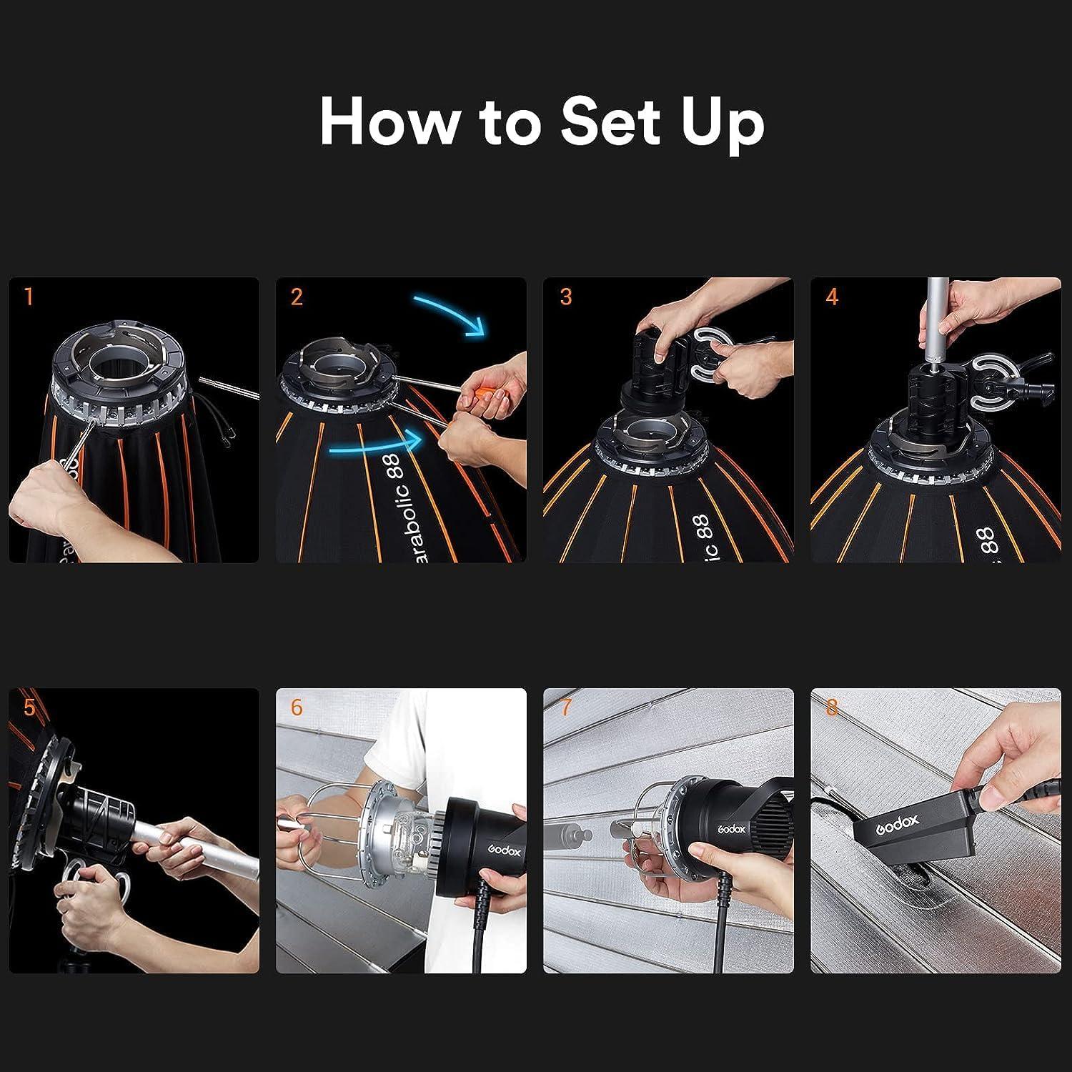 Kit de Iluminación Parabólica Godox 68" (172.72 cm) Profesional