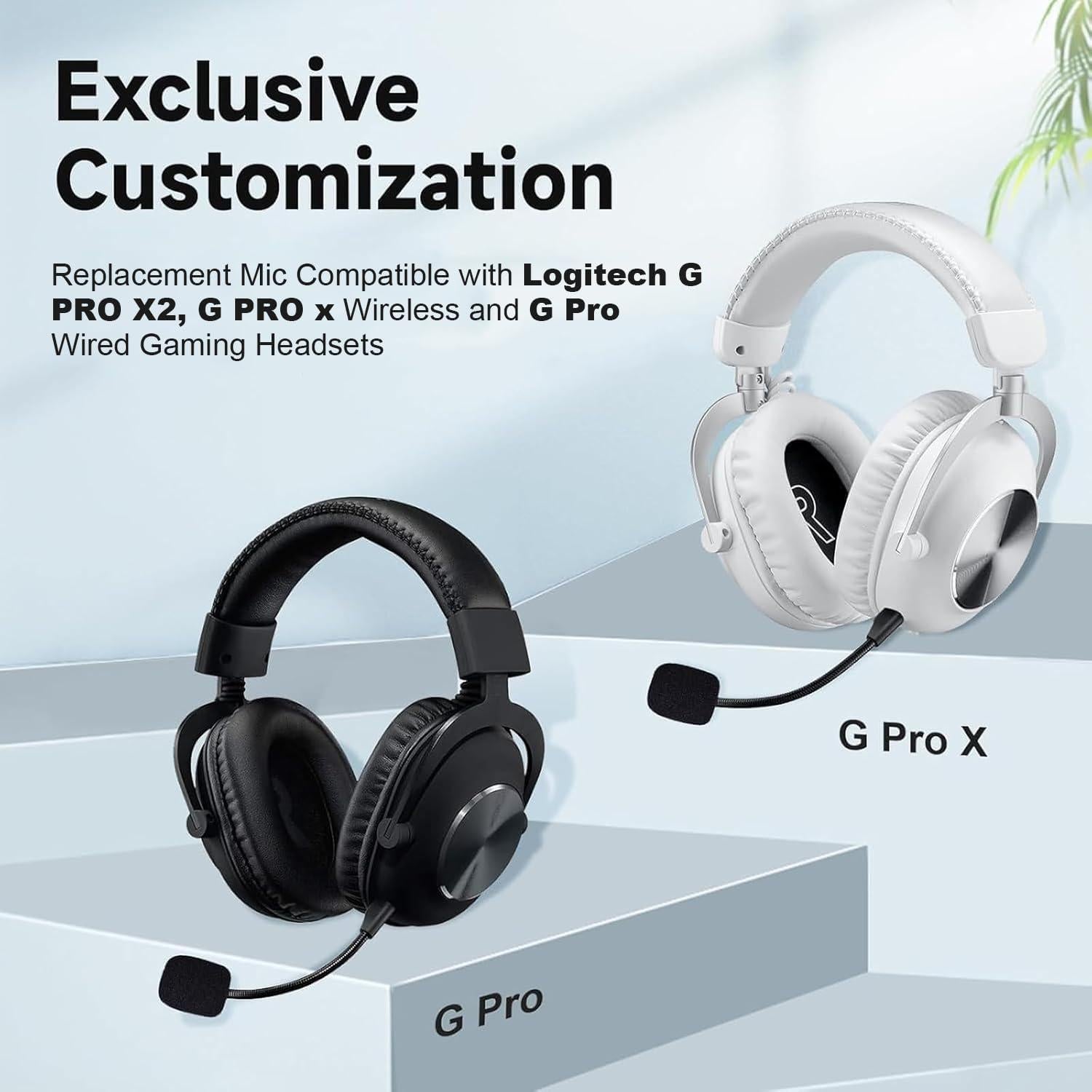 Toxaoii Mic Replacement Compatible with Logitech G PRO X2, G PRO X Wireless, and G Pro Wired Gaming Headsets, 3.5mm Detachable G Pro X Noise Cancelling Microphone Boom for Xbox One, PS4, PS5