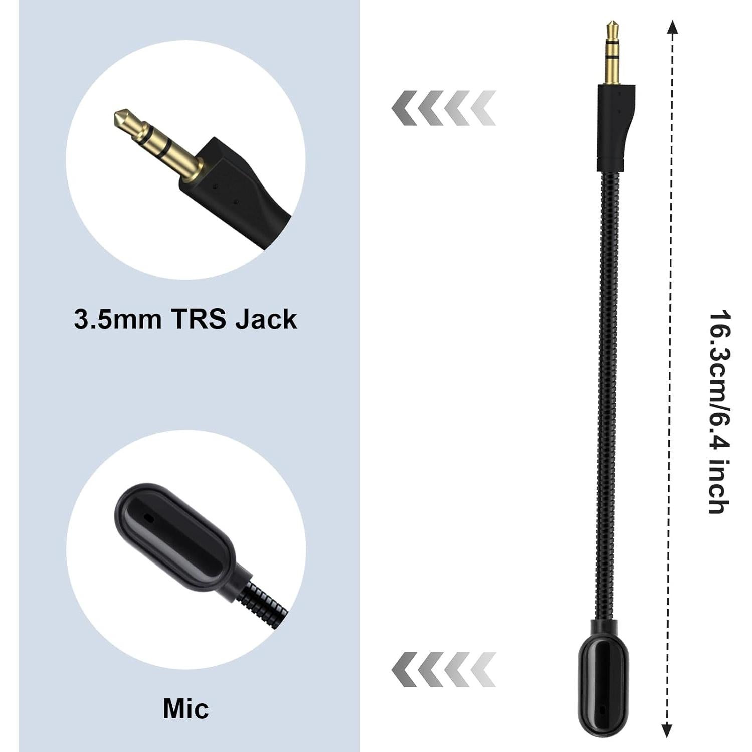 Toxaoii Mic Replacement Compatible with Logitech G PRO X2, G PRO X Wireless, and G Pro Wired Gaming Headsets, 3.5mm Detachable G Pro X Noise Cancelling Microphone Boom for Xbox One, PS4, PS5