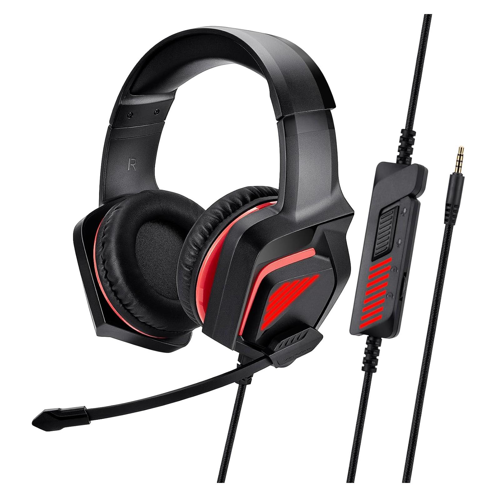 Auriculares Gaming FNSHIP FN-ADL01 con Micrófono 3.5mm Rojo y Negro