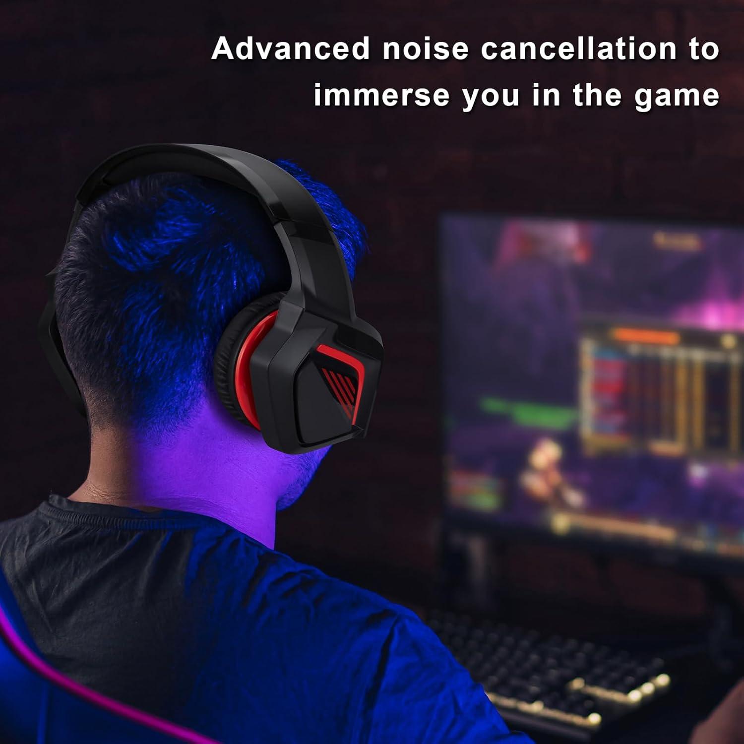 Auriculares Gaming FNSHIP FN-ADL01 con Micrófono 3.5mm Rojo y Negro