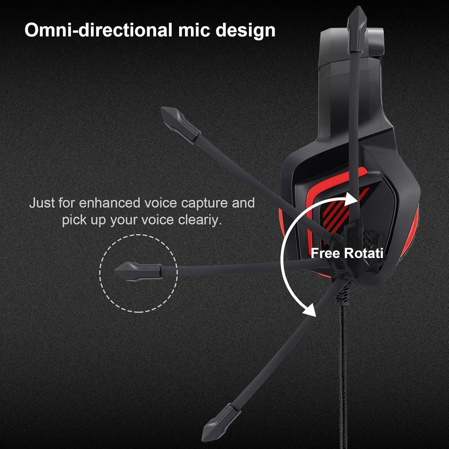 Auriculares Gaming FNSHIP FN-ADL01 con Micrófono 3.5mm Rojo y Negro