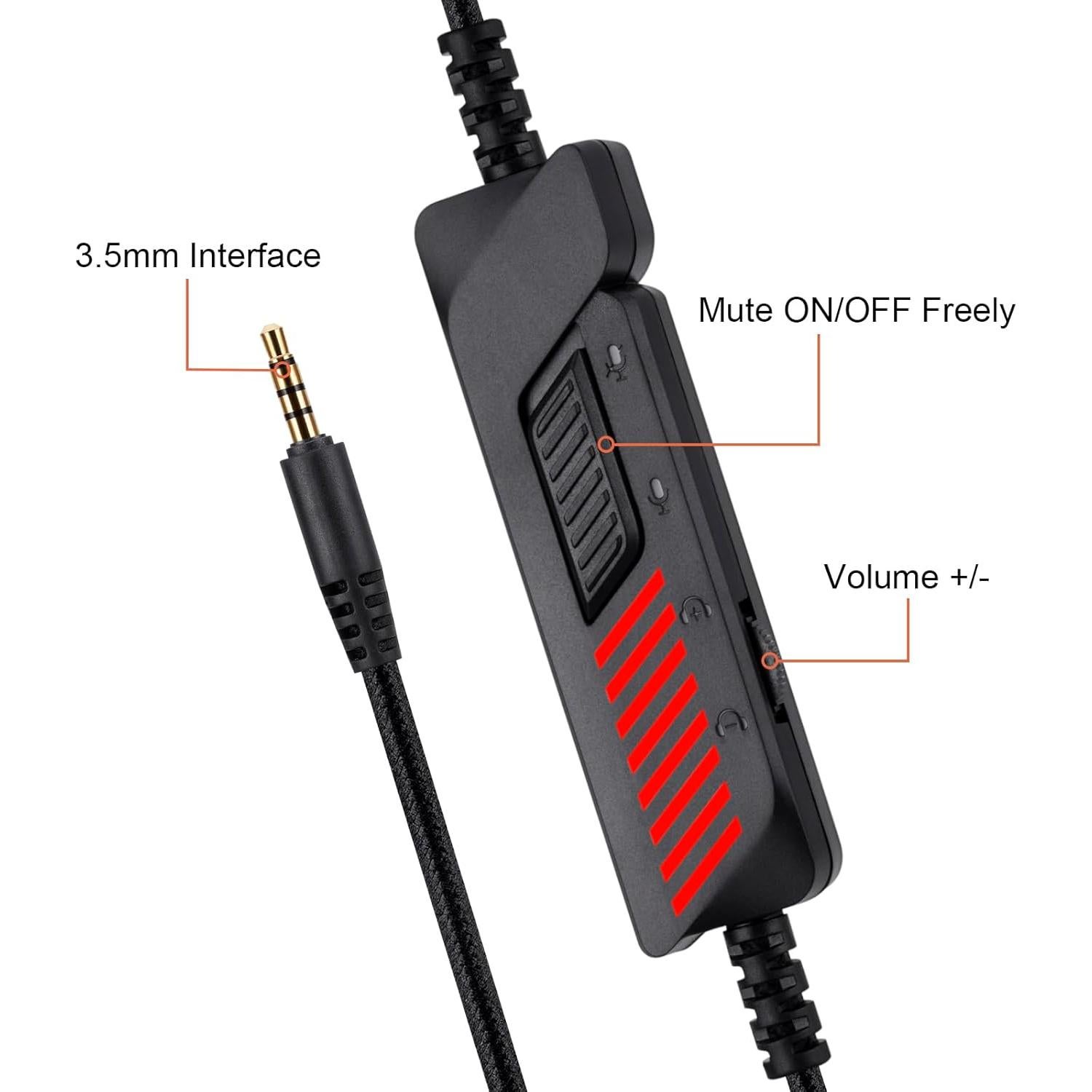 Auriculares Gaming FNSHIP FN-ADL01 con Micrófono 3.5mm Rojo y Negro