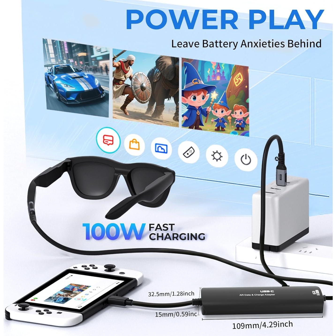 Adaptador USB-C 5-en-1 Guermok para Gafas AR - 8K@60Hz