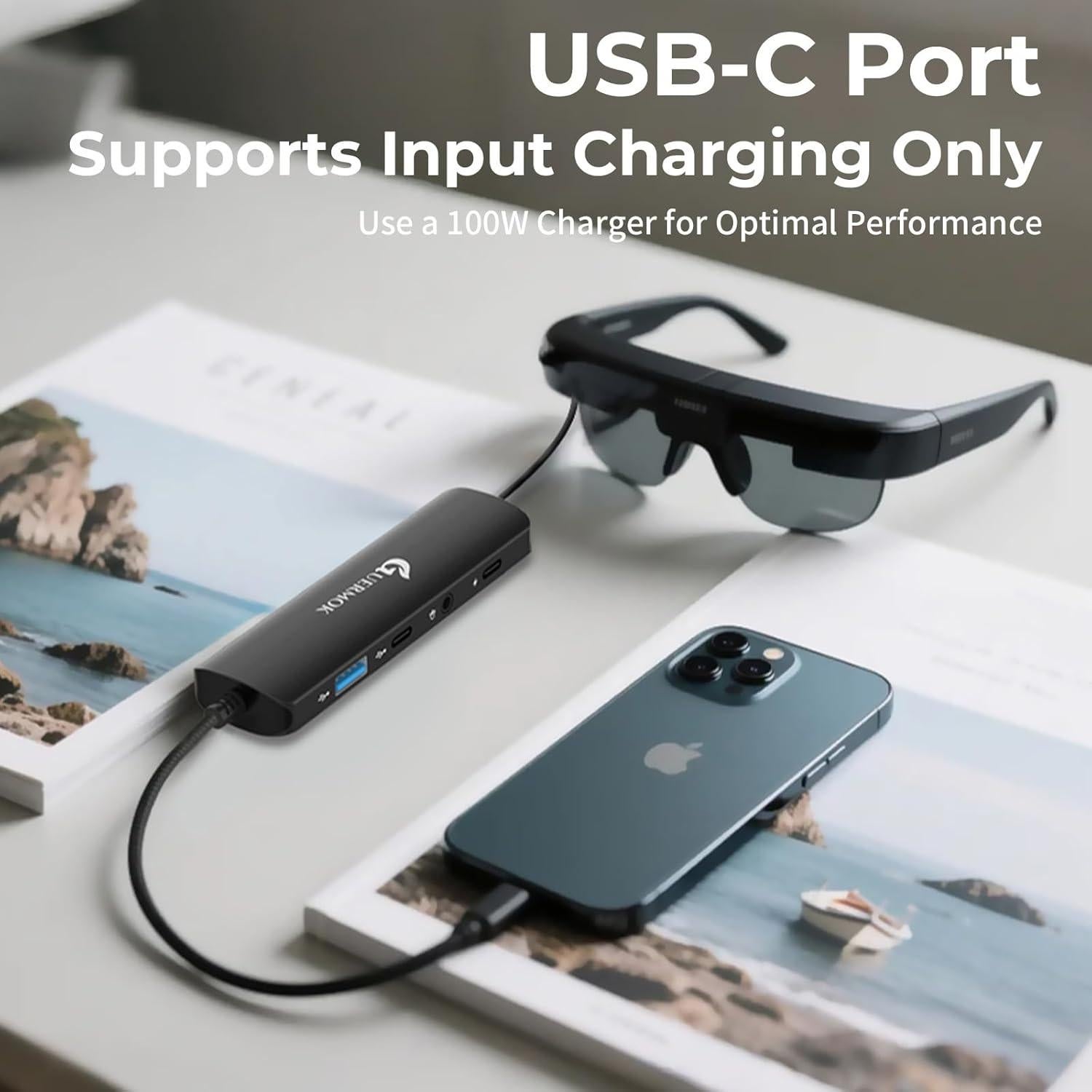 Adaptador USB-C 5-en-1 Guermok para Gafas AR - 8K@60Hz