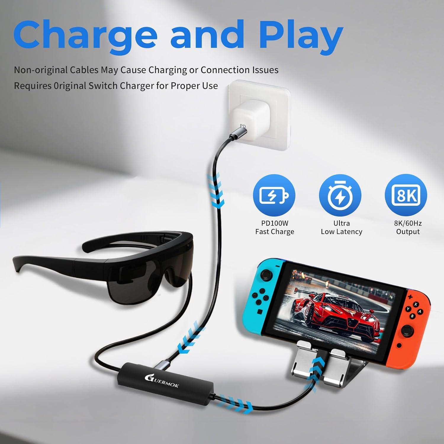 Adaptador USB-C 5-en-1 Guermok para Gafas AR - 8K@60Hz