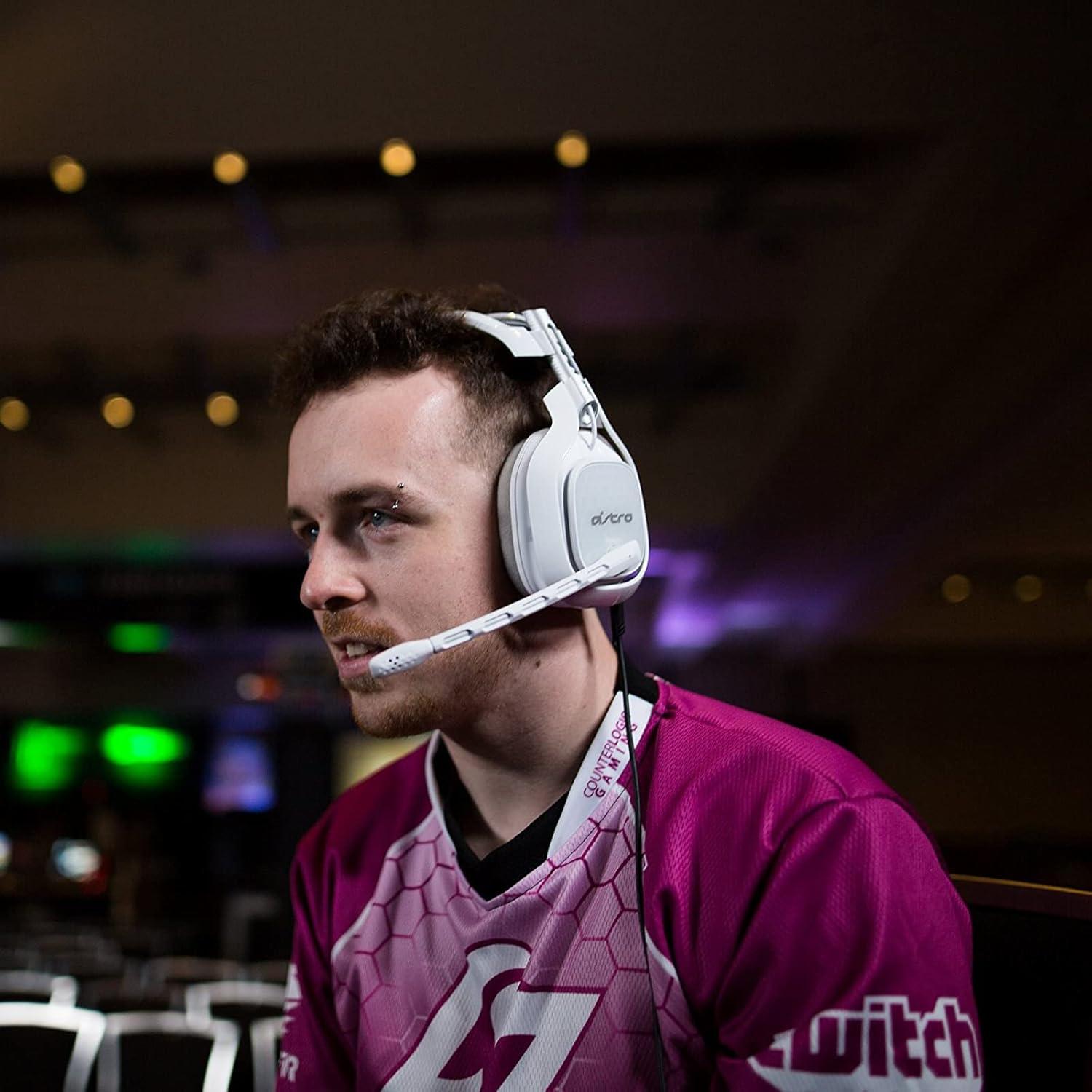 Micrófono desmontable Astro A40 TR blanco con cancelación de ruido