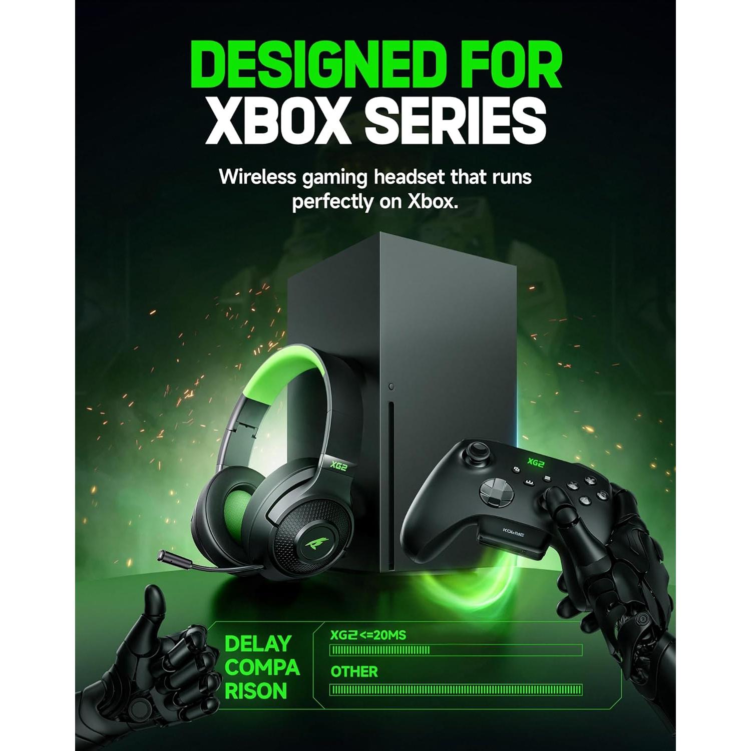 Auriculares Gaming Inalámbricos KOFIRE XG2 40H 3D Sonido 2.4GHz