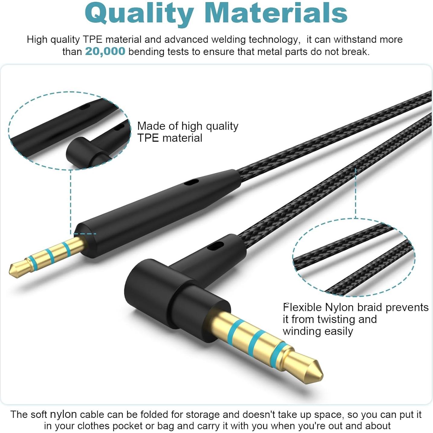 Cable de Audio 2.5mm a 3.5mm Zosvoses con Micrófono 1.5m