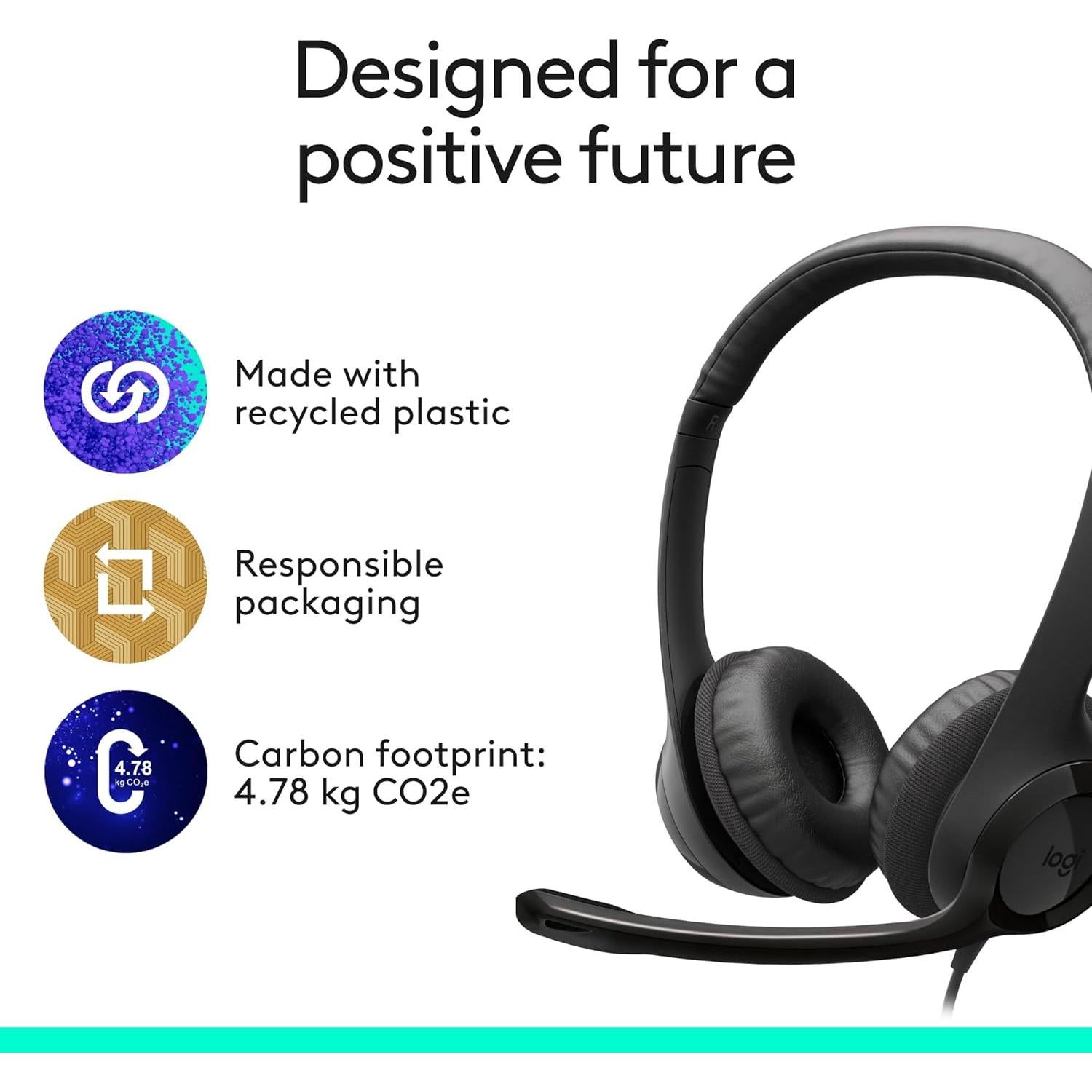 Auriculares Logitech H391 USB-C con Micrófono y Cancelación de Ruido