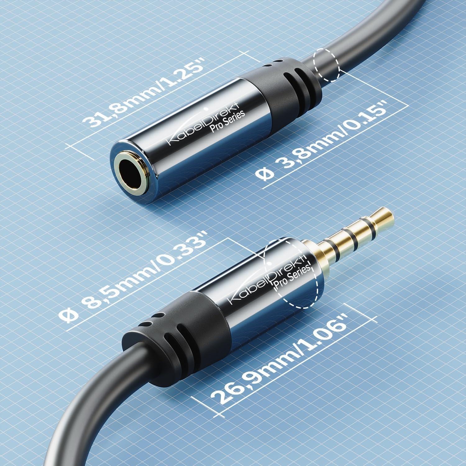 Cable de extensión para auriculares KabelDirekt 0.91m TRRS 3.5mm