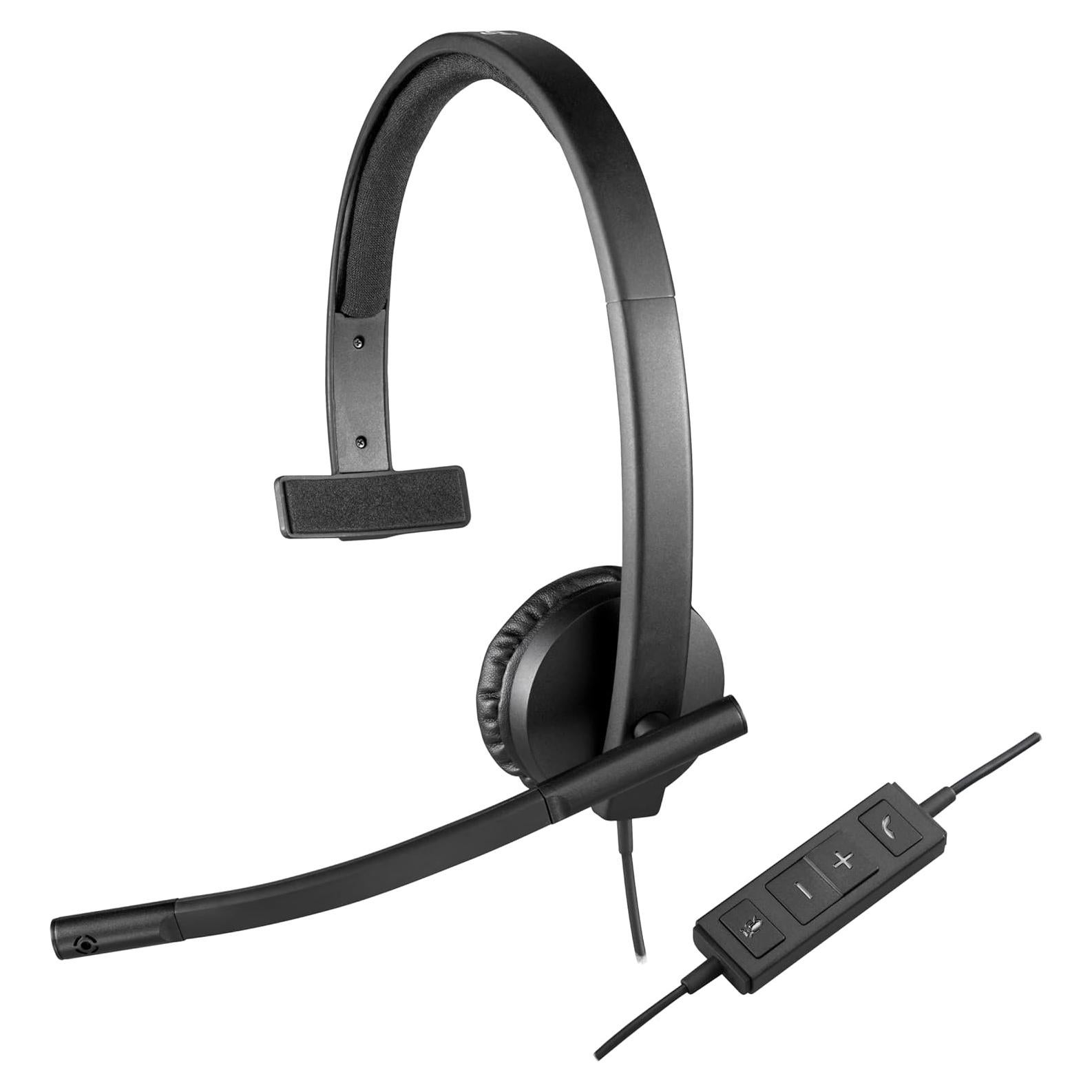 Auricular USB Logitech H570e Mono con Micrófono - Negro