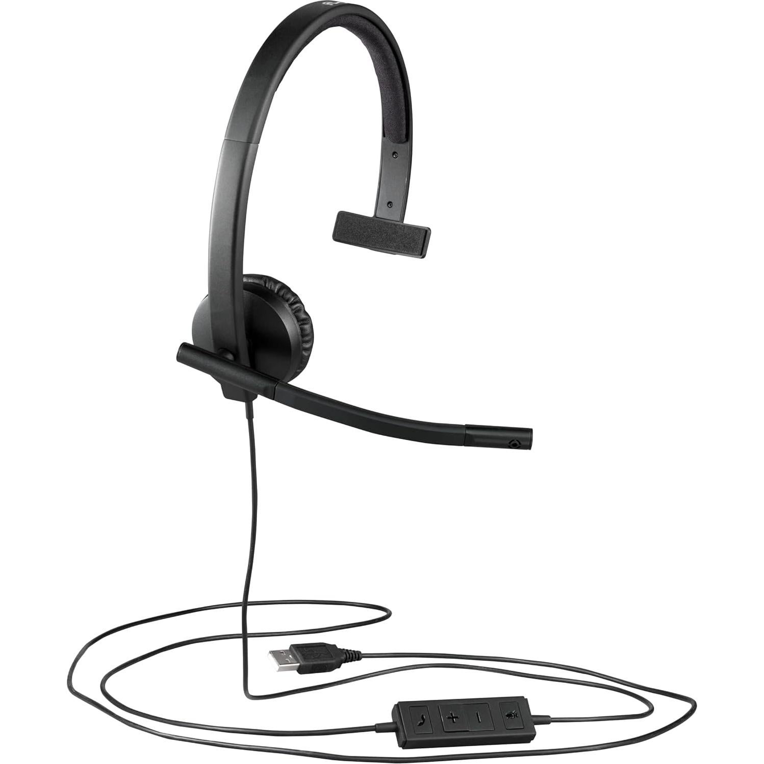Auricular USB Logitech H570e Mono con Micrófono - Negro