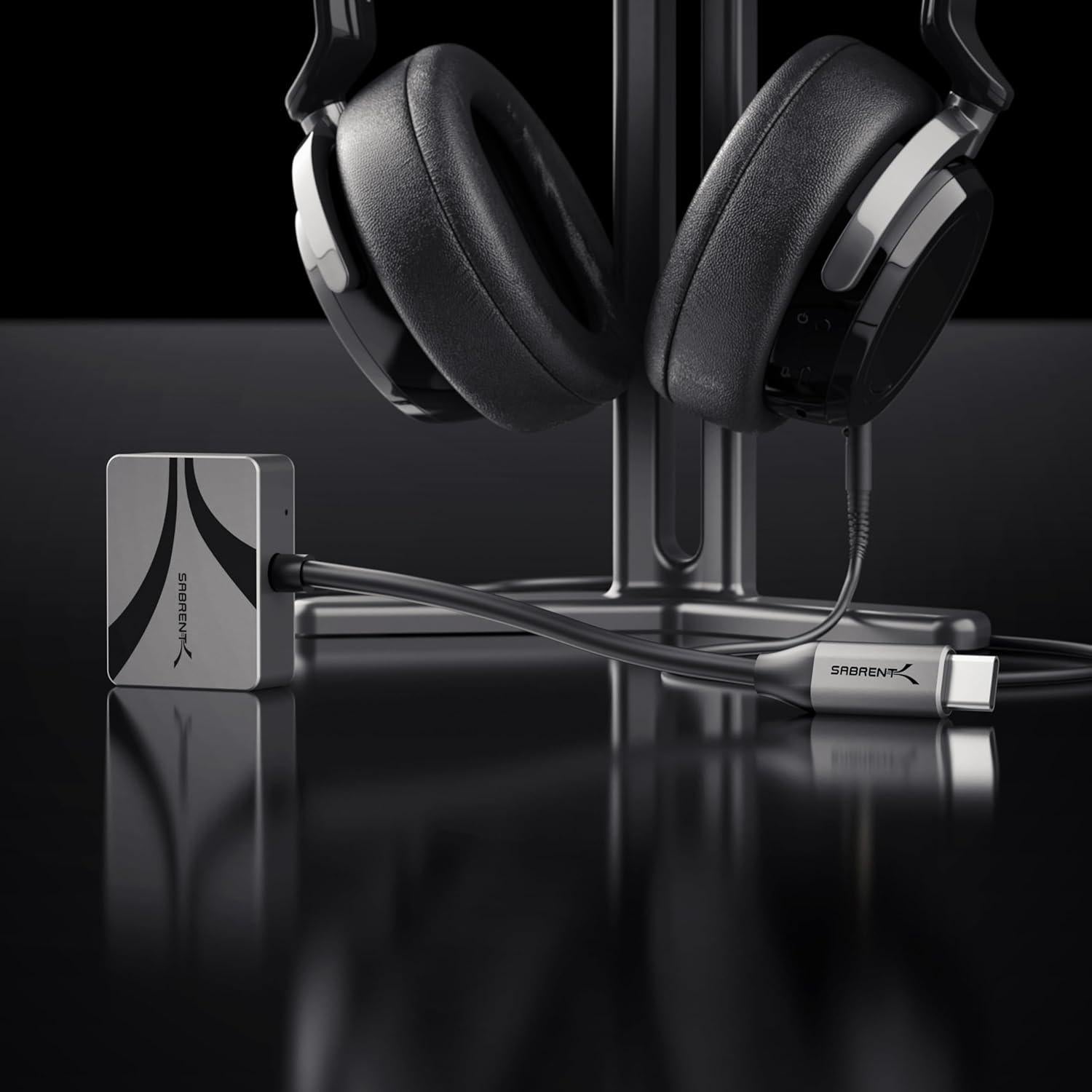 Adaptador de Audio USB-C a 3.5mm SABRENT 100W PD 24-bit 96KHz