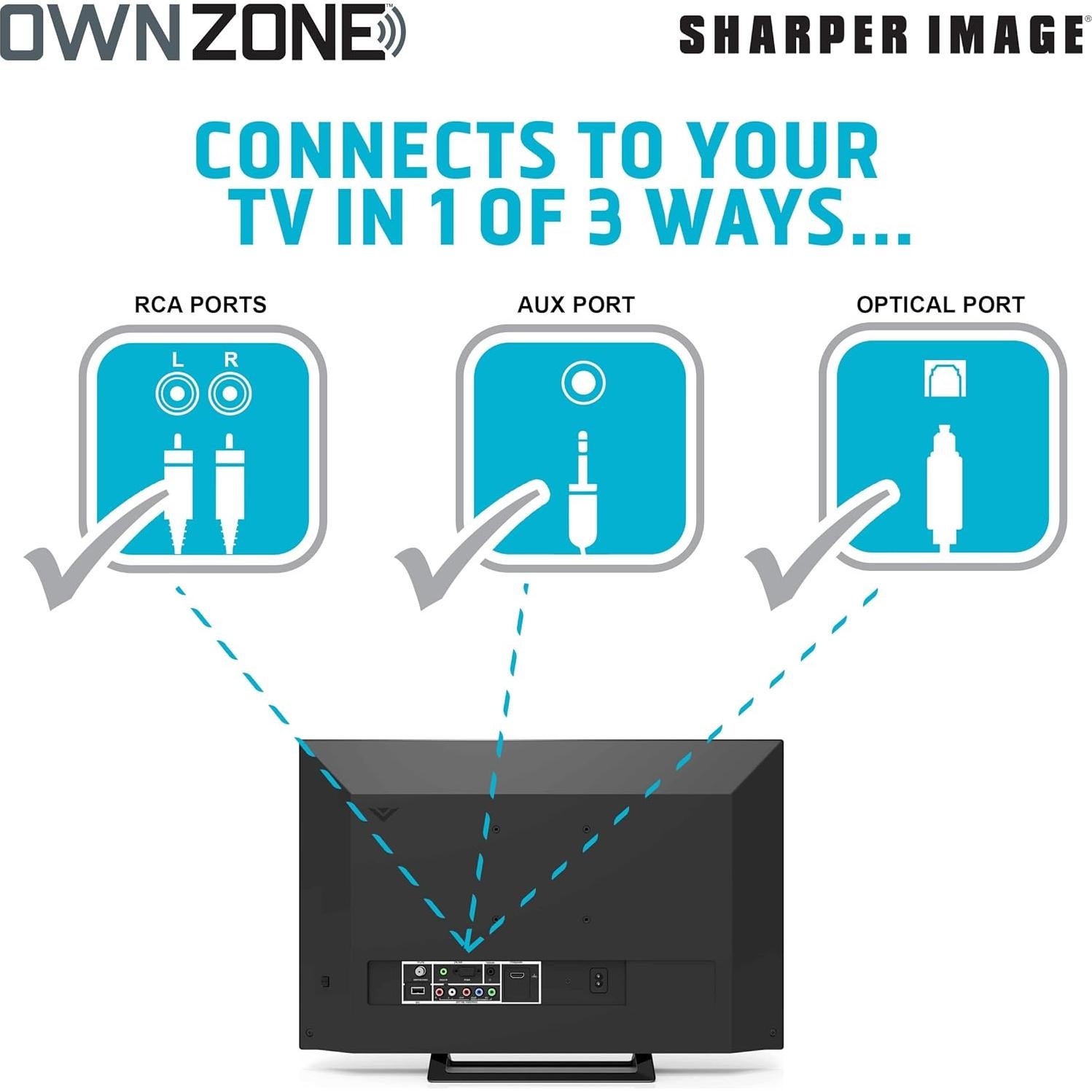 Auriculares Inalámbricos para TV Own Zone Sharper Image, 10h Batería