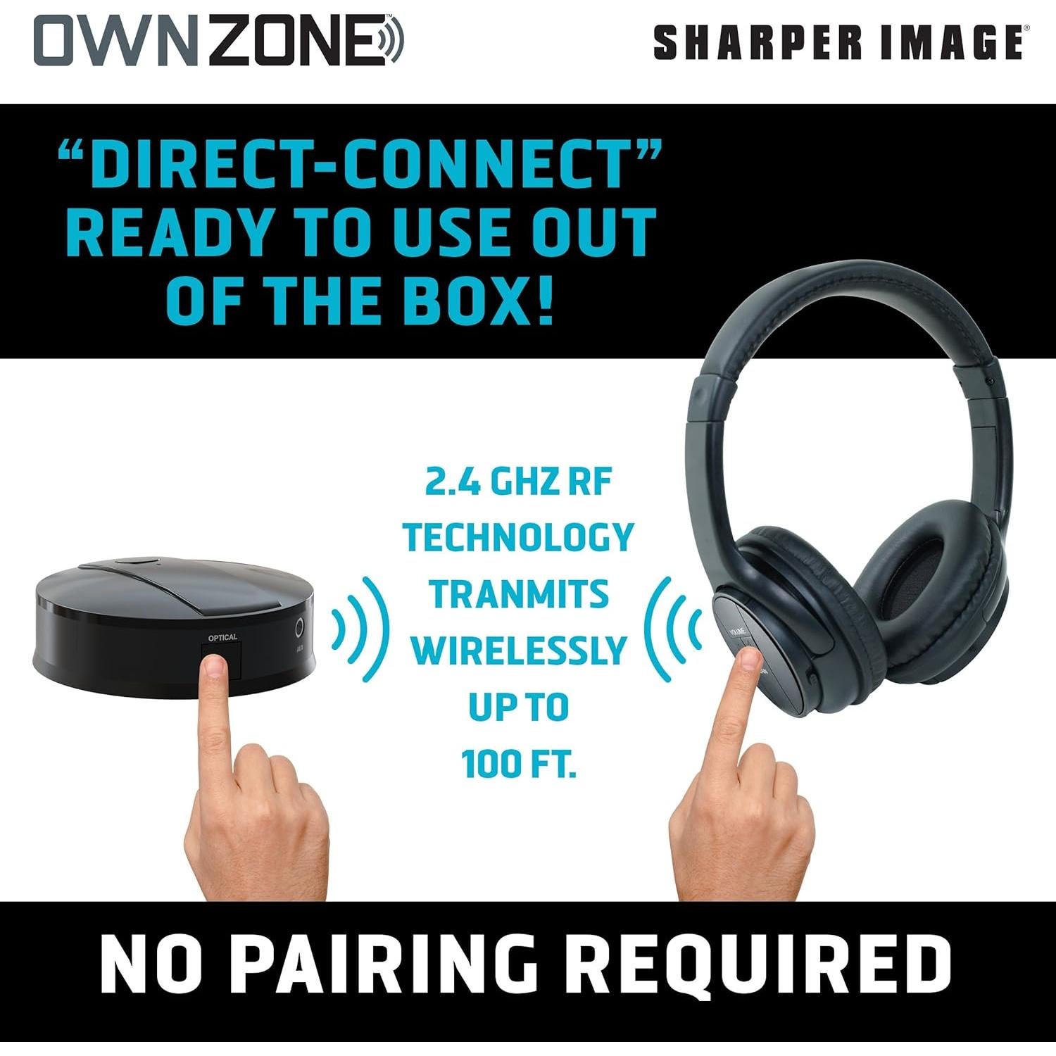 Auriculares Inalámbricos para TV Own Zone Sharper Image, 10h Batería