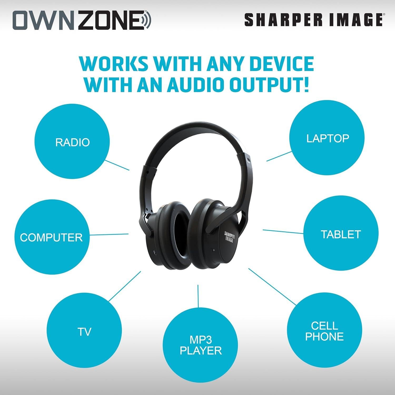Auriculares Inalámbricos para TV Own Zone Sharper Image, 10h Batería