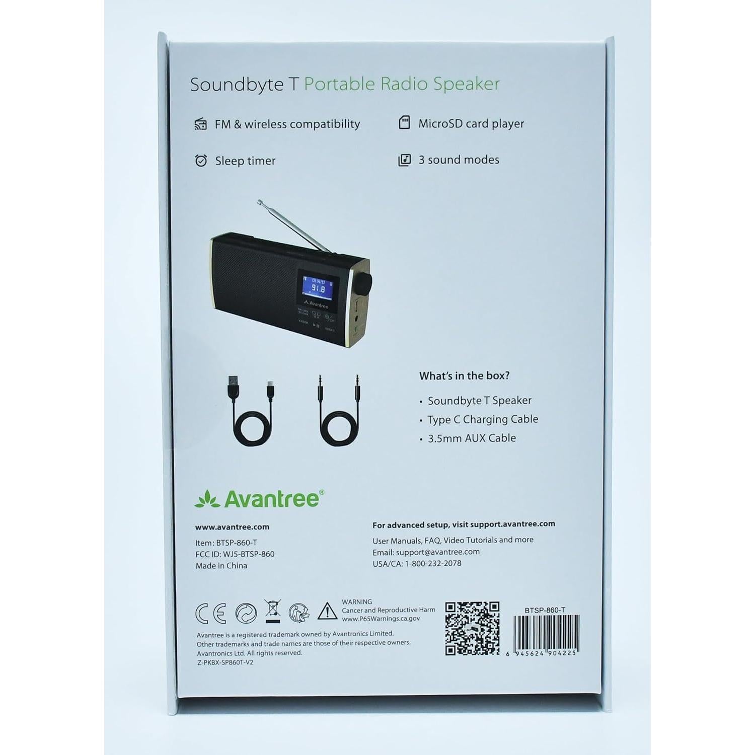 Transmisor Bluetooth Avantree Soundbyte T 4-en-1 FM SD