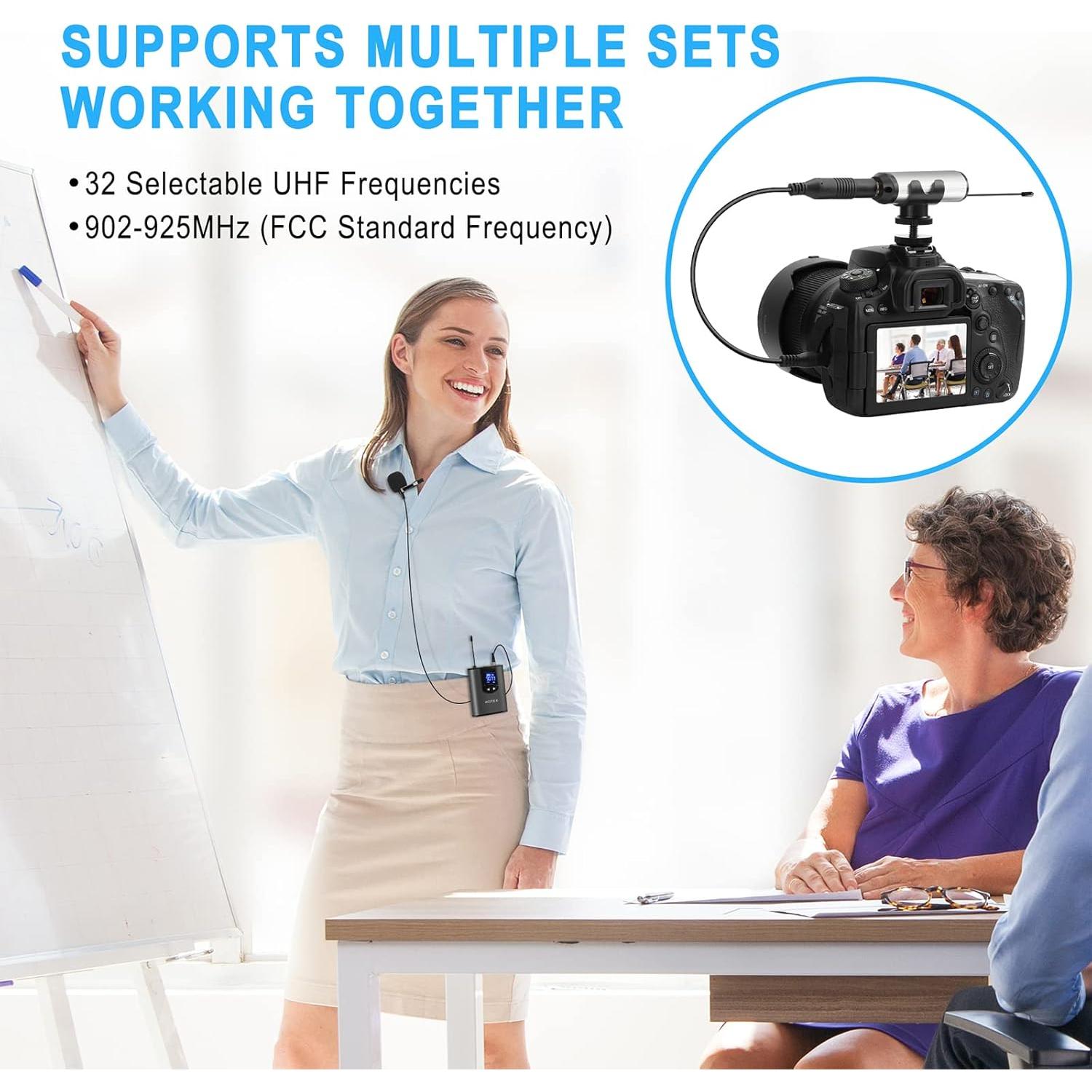 Micrófono Inalámbrico UHF Hotec H-U05 con Auriculares y Lavalier