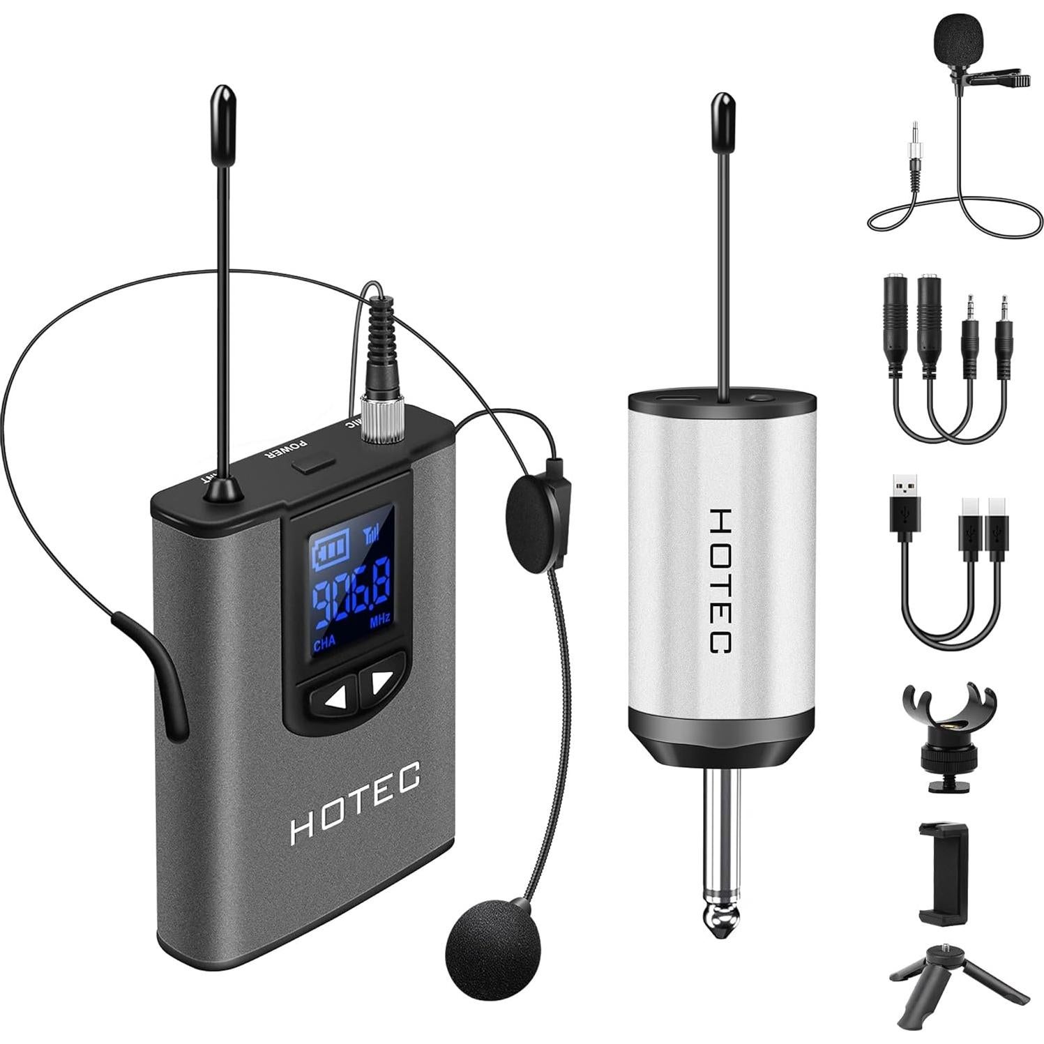 Micrófono Inalámbrico UHF Hotec H-U05 con Auriculares y Lavalier