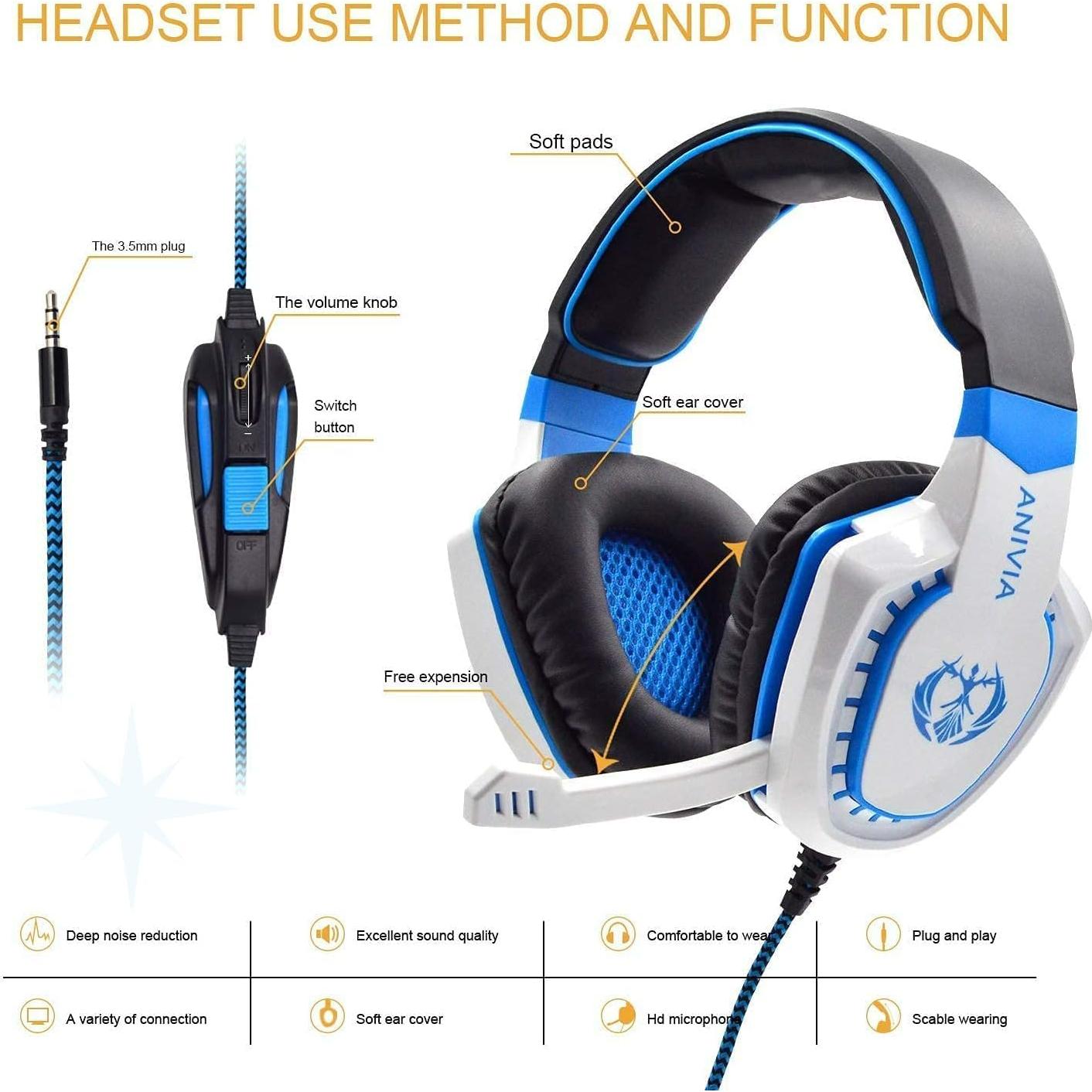 Auriculares Anivia Over-Ear NewestAH28 con Micrófono 3.5mm