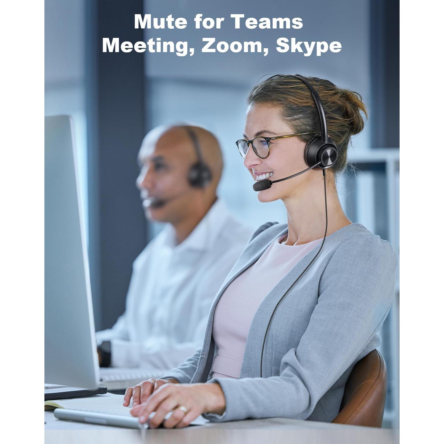 Auriculares USB New bee H368 con micrófono, 2.3m, PC, Zoom