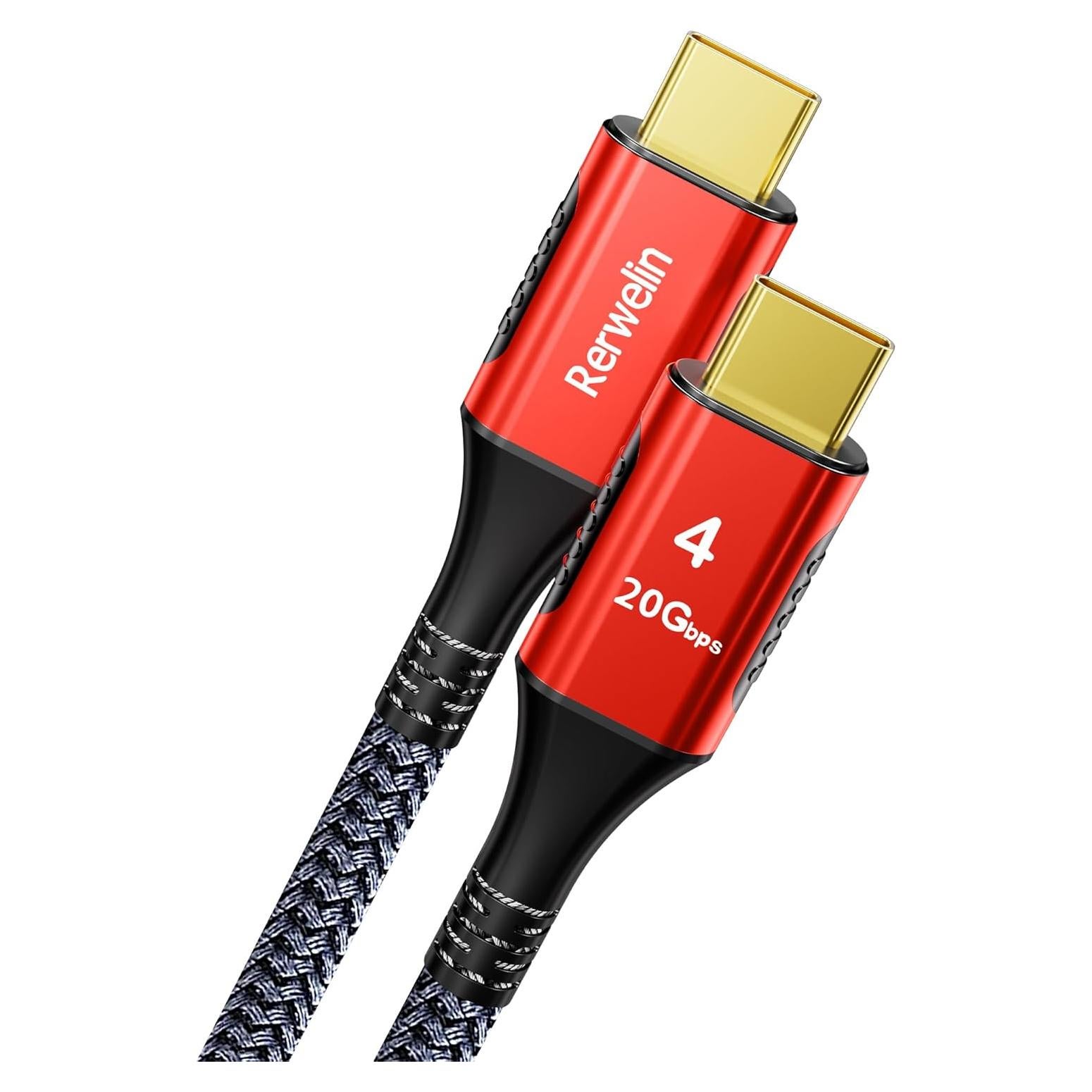 Cable Thunderbolt 4 Rerwelin 4.57M 240W 20Gbps USB C 5K/4K