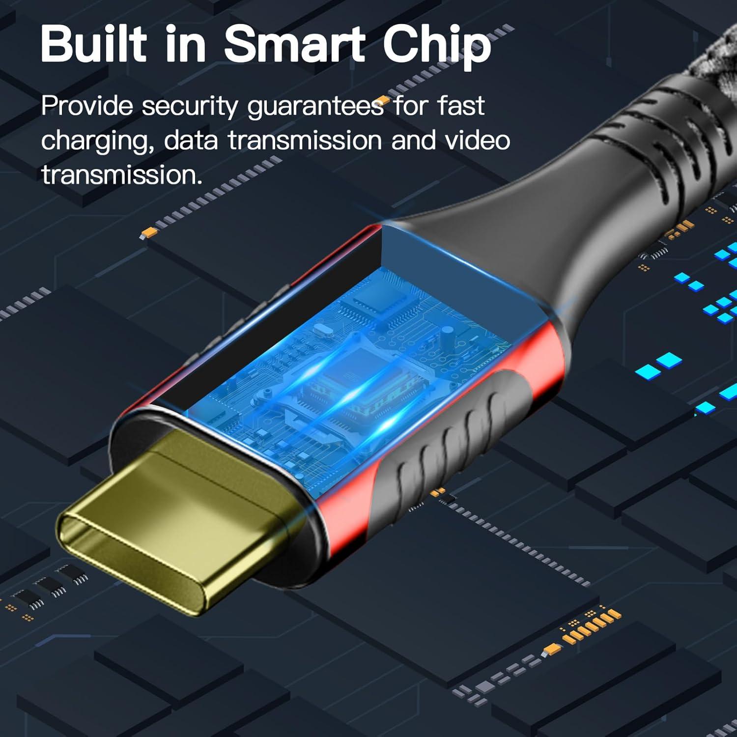 Cable Thunderbolt 4 Rerwelin 4.57M 240W 20Gbps USB C 5K/4K