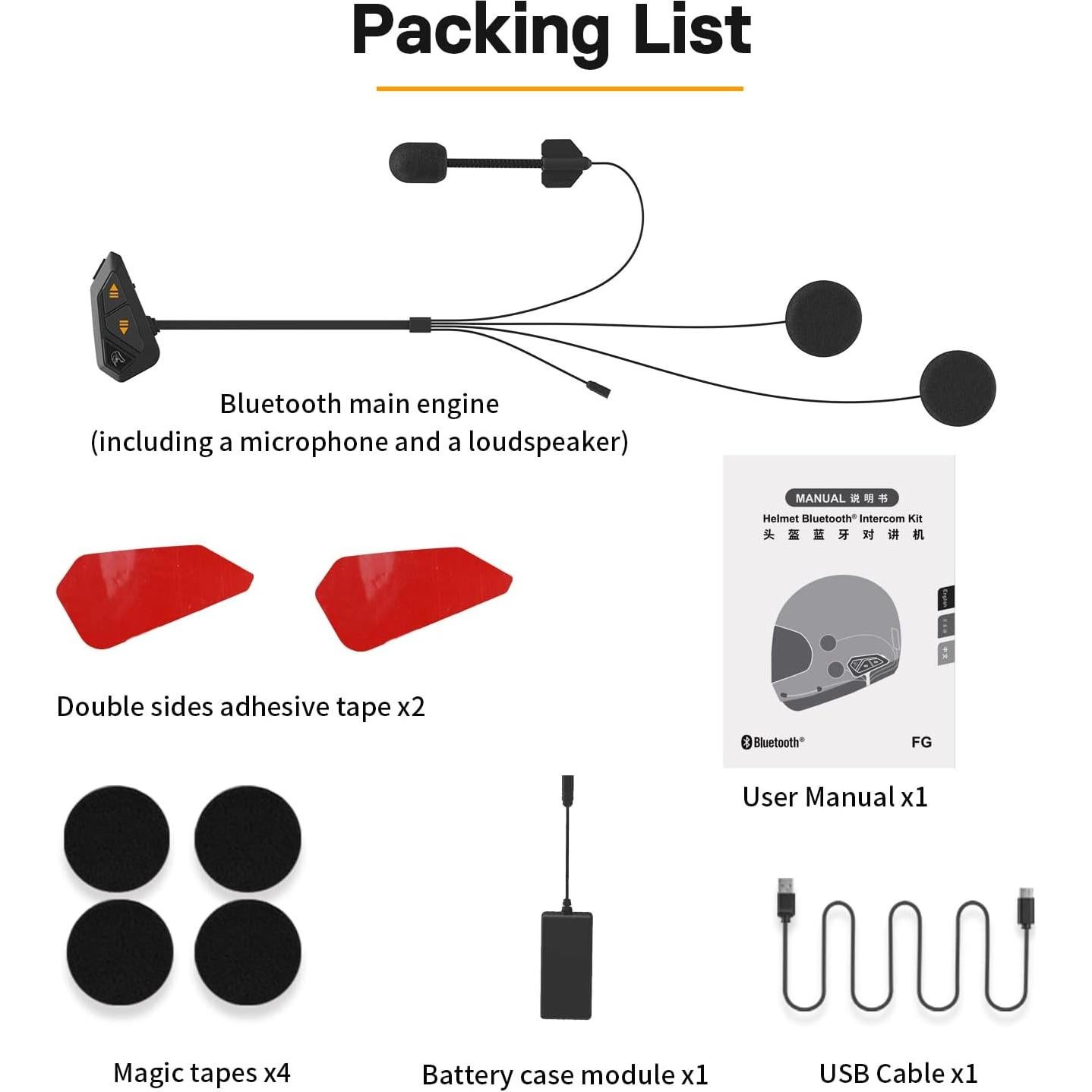 Auricular Bluetooth FreedConn FG para Casco de Motocicleta