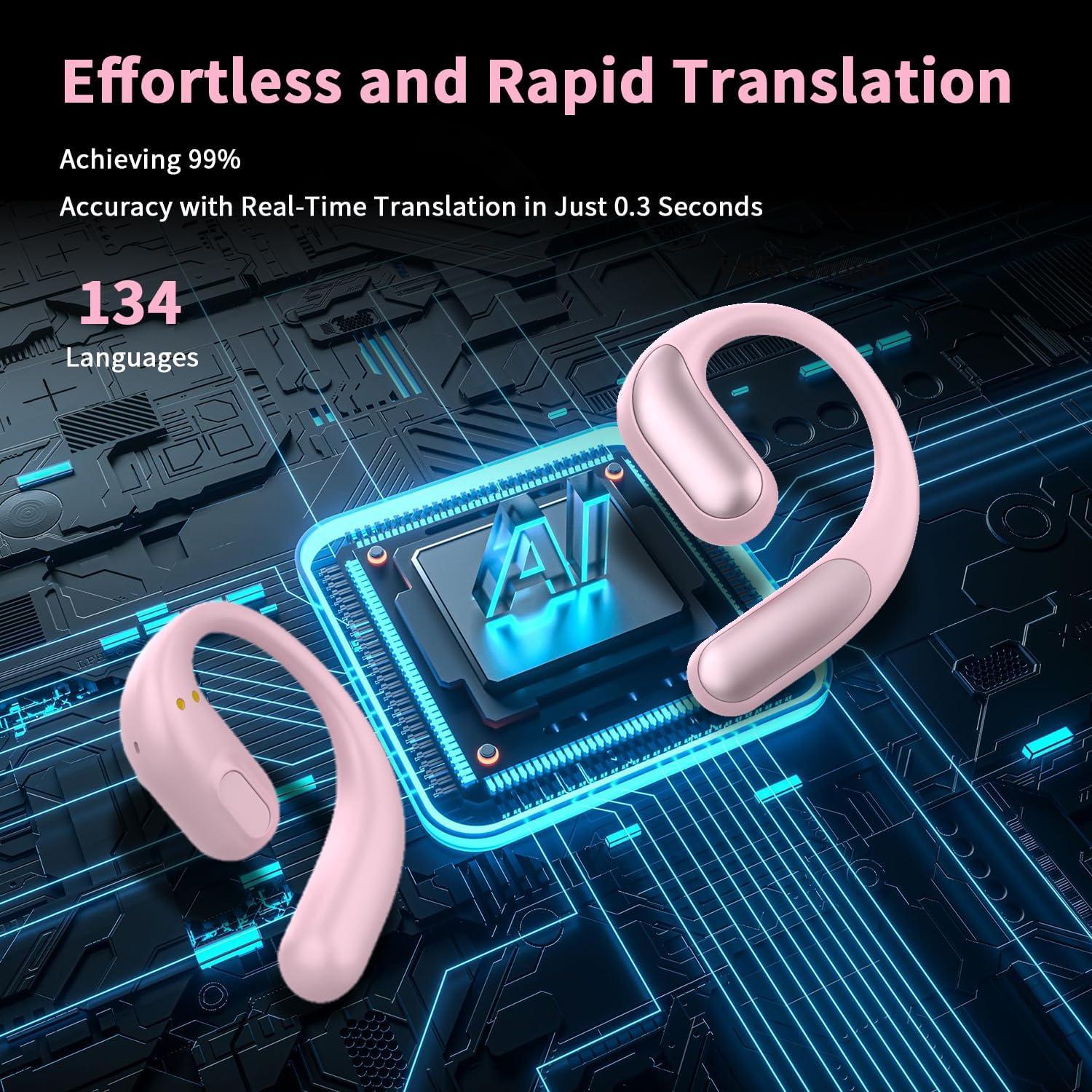 Auriculares Inalámbricos de Traducción AI Tulbeys K19 Rosa