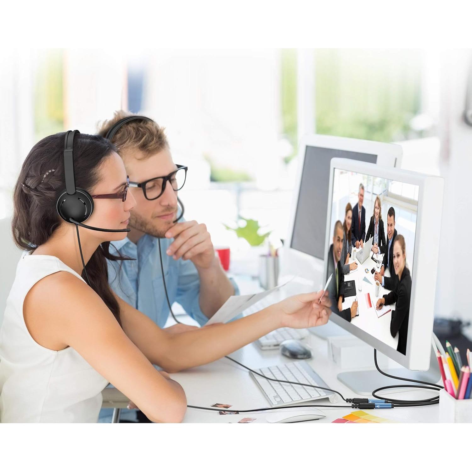 Divisor de auriculares MillSO TRRS 3.5mm a 2 hembra 30cm