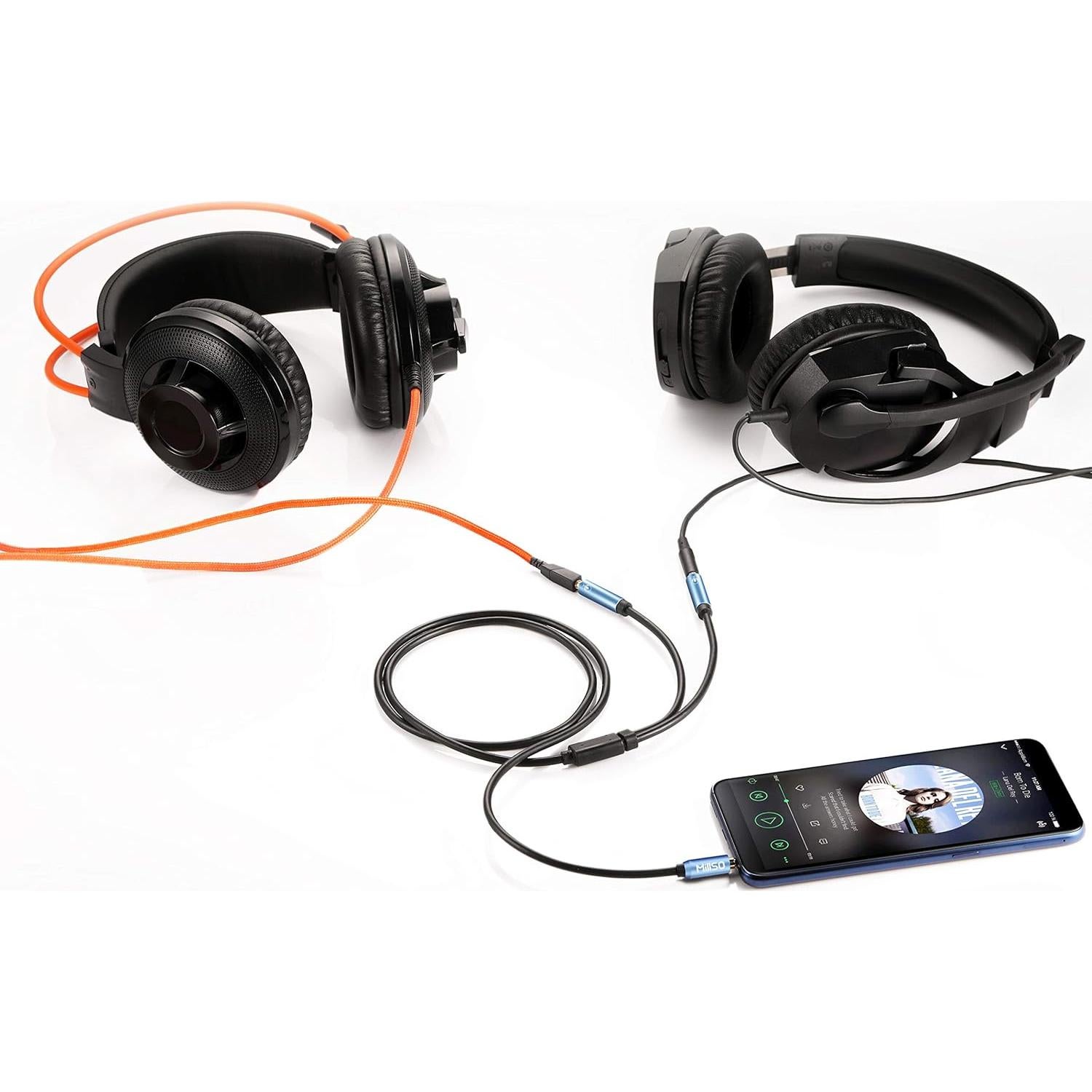 Divisor de auriculares MillSO TRRS 3.5mm a 2 hembra 30cm