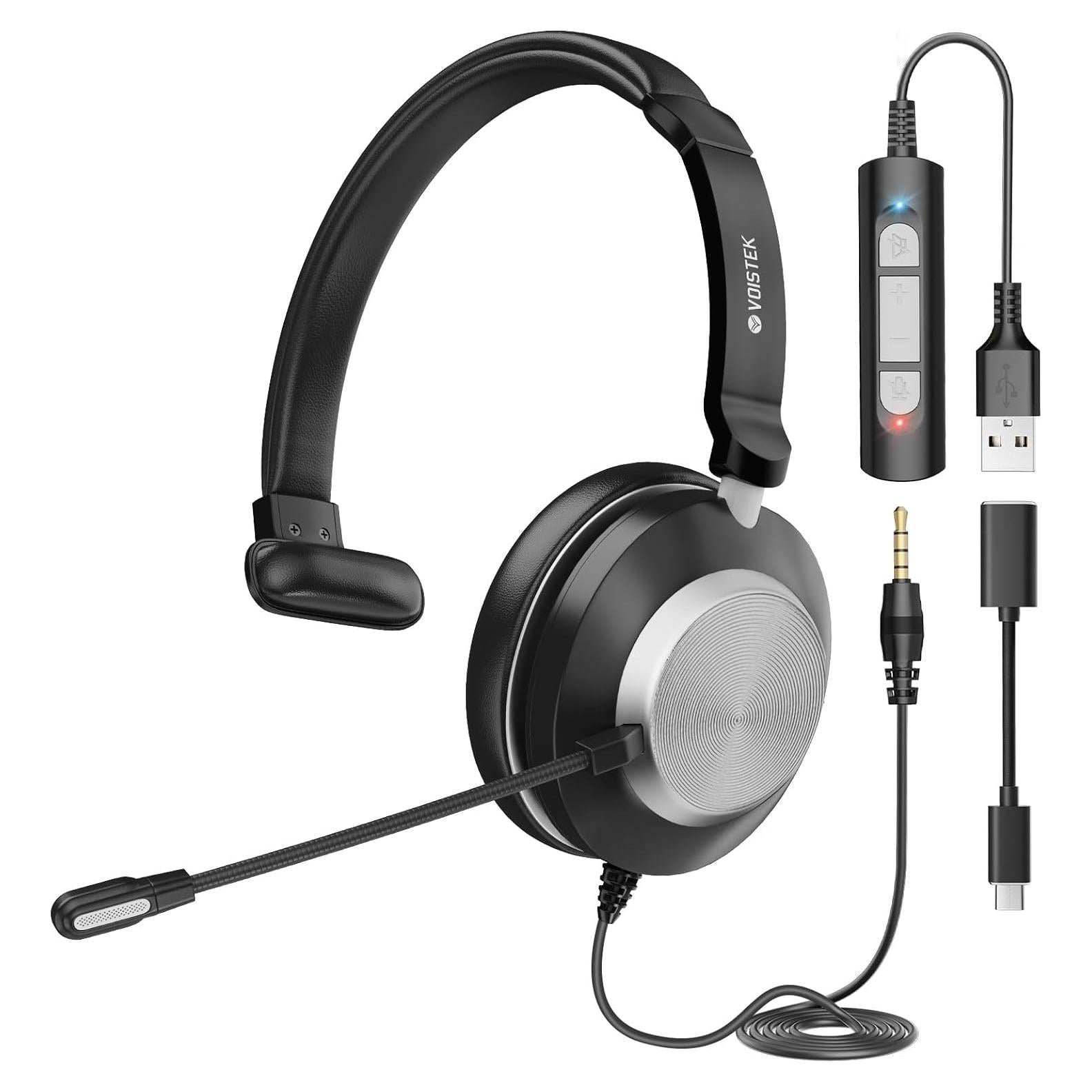 Auriculares Voistek USB con Micrófono Cancelación de Ruido