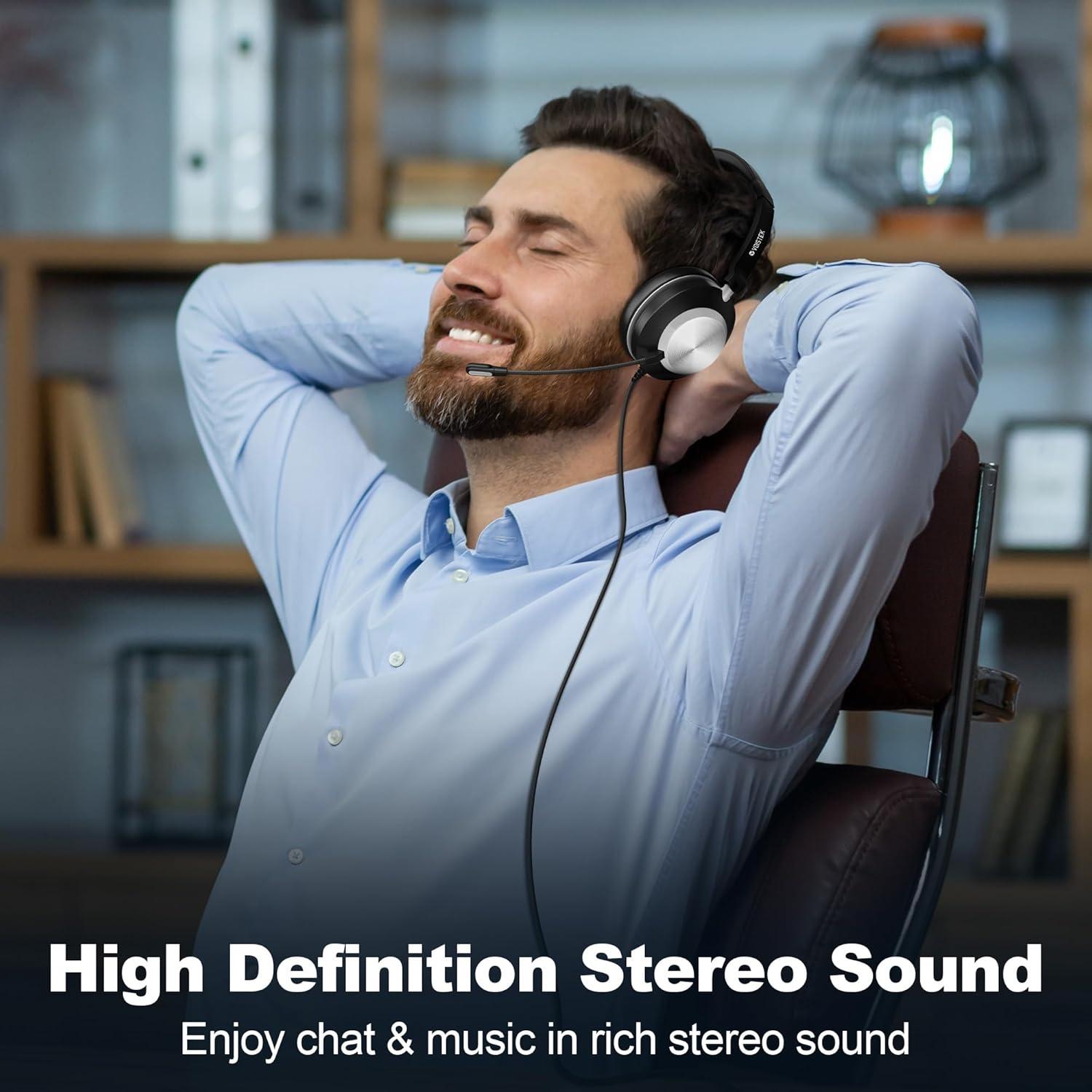 Auriculares Voistek USB con Micrófono Cancelación de Ruido