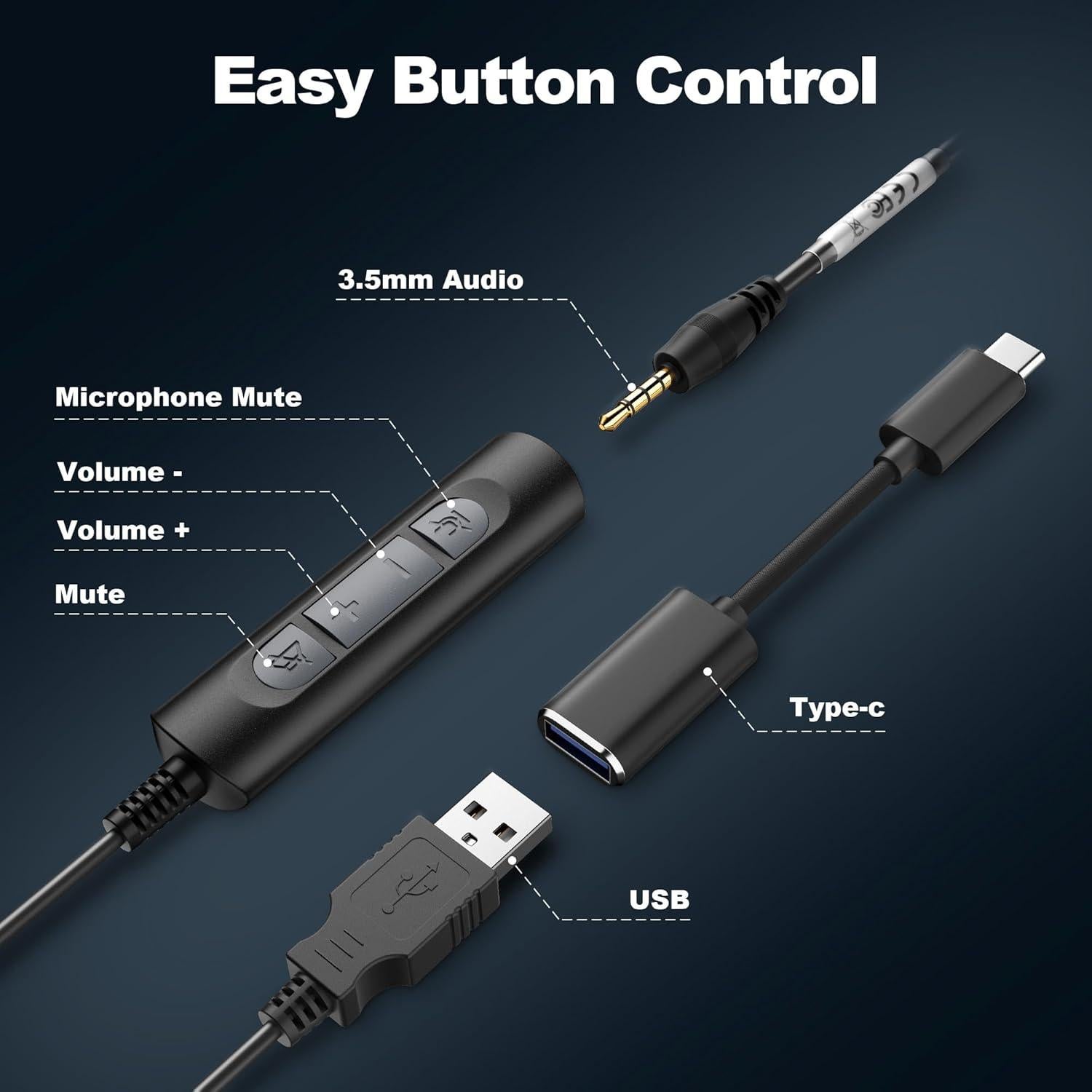 Auriculares Voistek USB con Micrófono Cancelación de Ruido