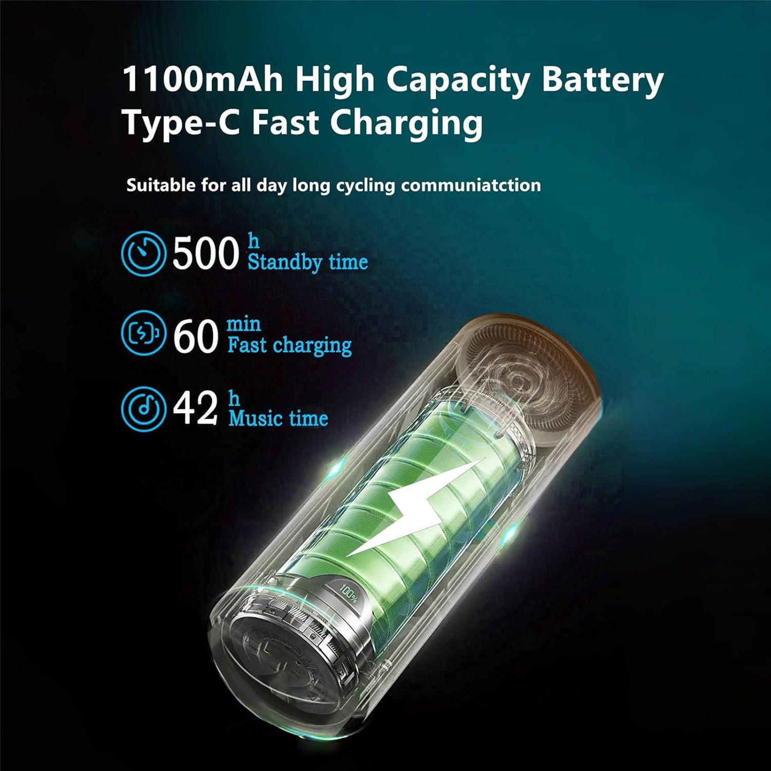 Auriculares Bluetooth Zhongreat C50 para Casco de Motocicleta - 2 Unidades, Impermeables IP67, 42 Horas de Batería