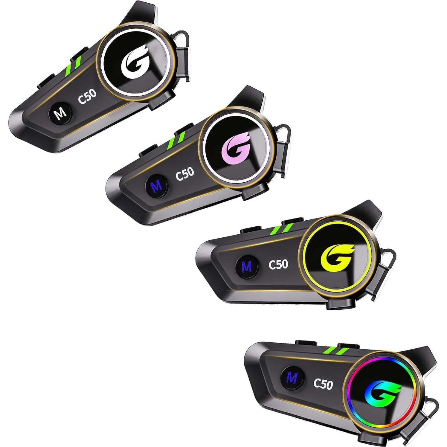 Auriculares Bluetooth Zhongreat C50 para Casco de Motocicleta - 2 Unidades, Impermeables IP67, 42 Horas de Batería