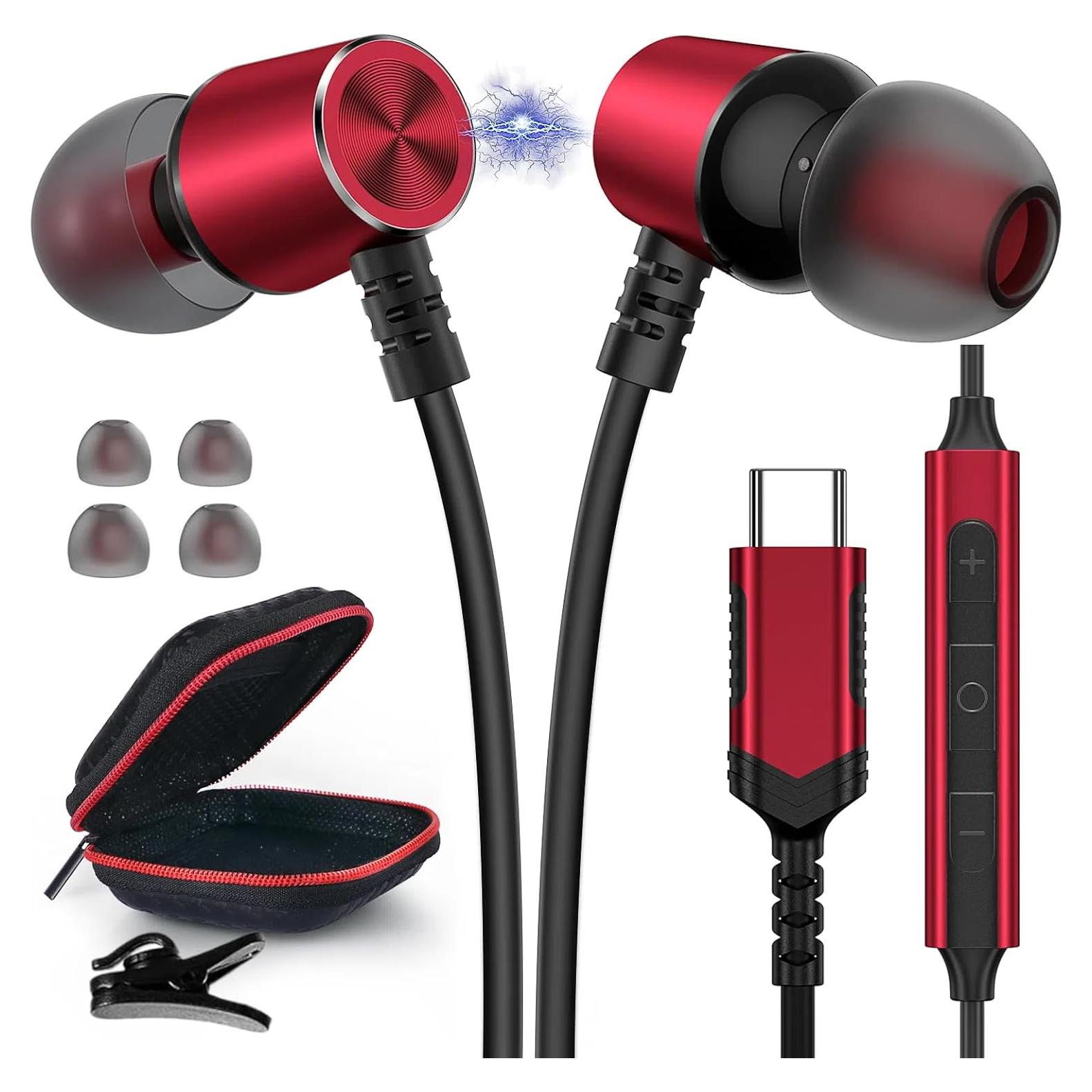 Auriculares In-Ear USB Tipo C TITACUTE con Micrófono y Control de Volumen
